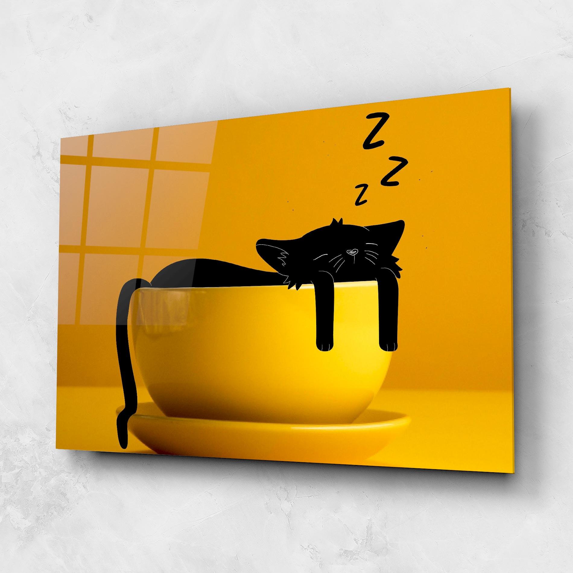 Tablou Sticla Cat In A Cup mockup 1