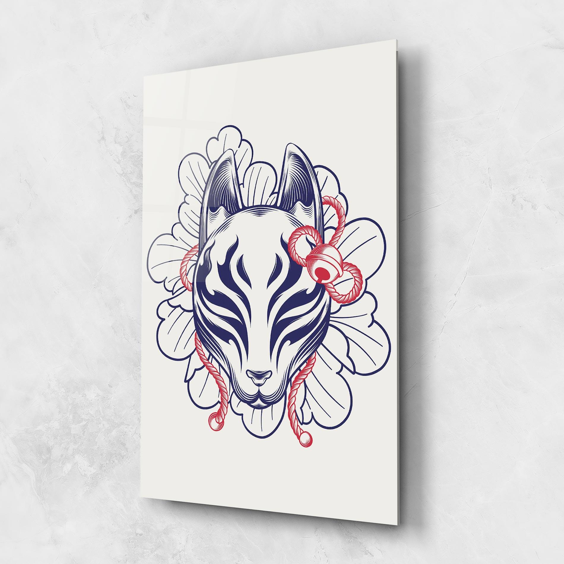 Tablou Sticla Asiatic Cat mockup 1