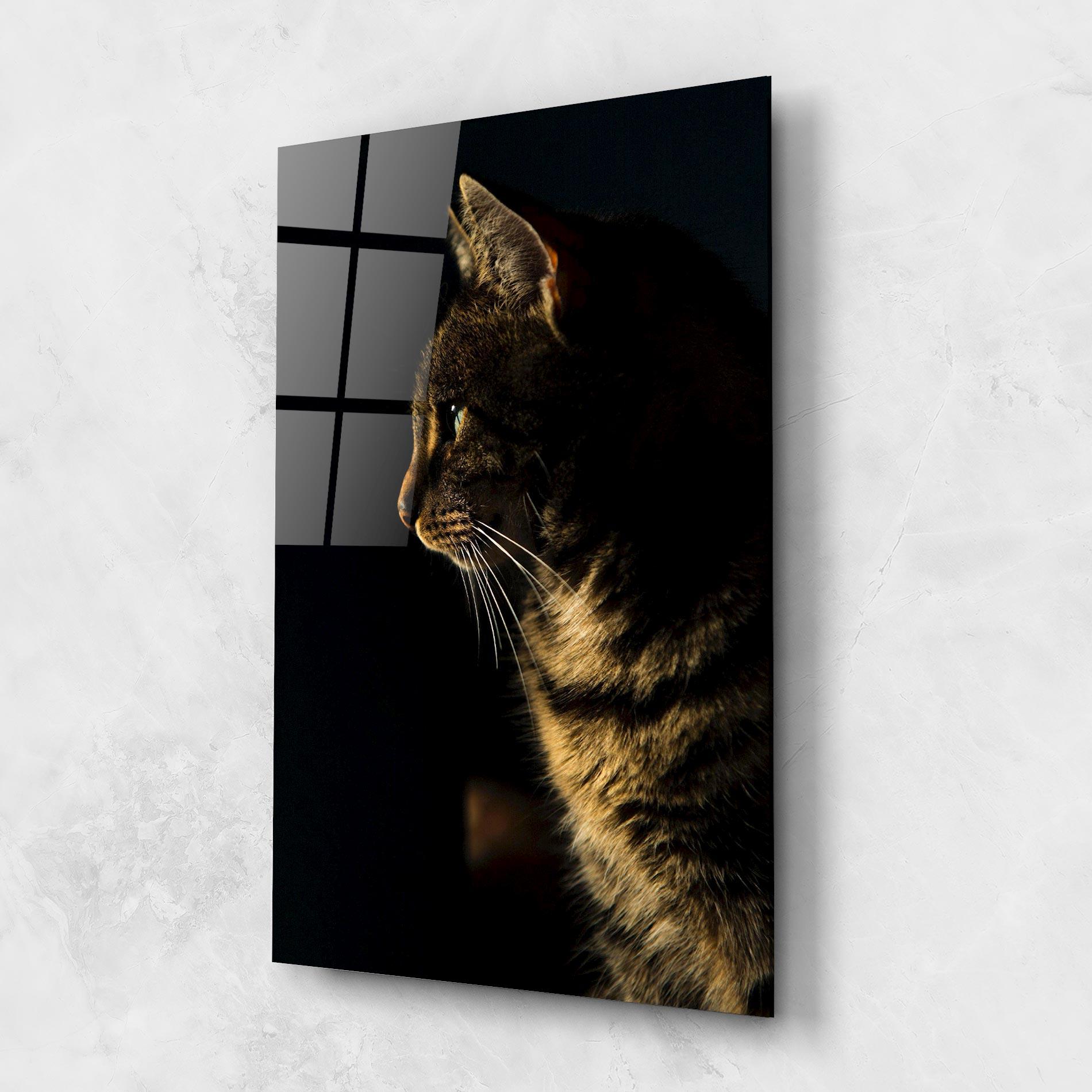 Tablou Sticla Hunting Cat mockup 1
