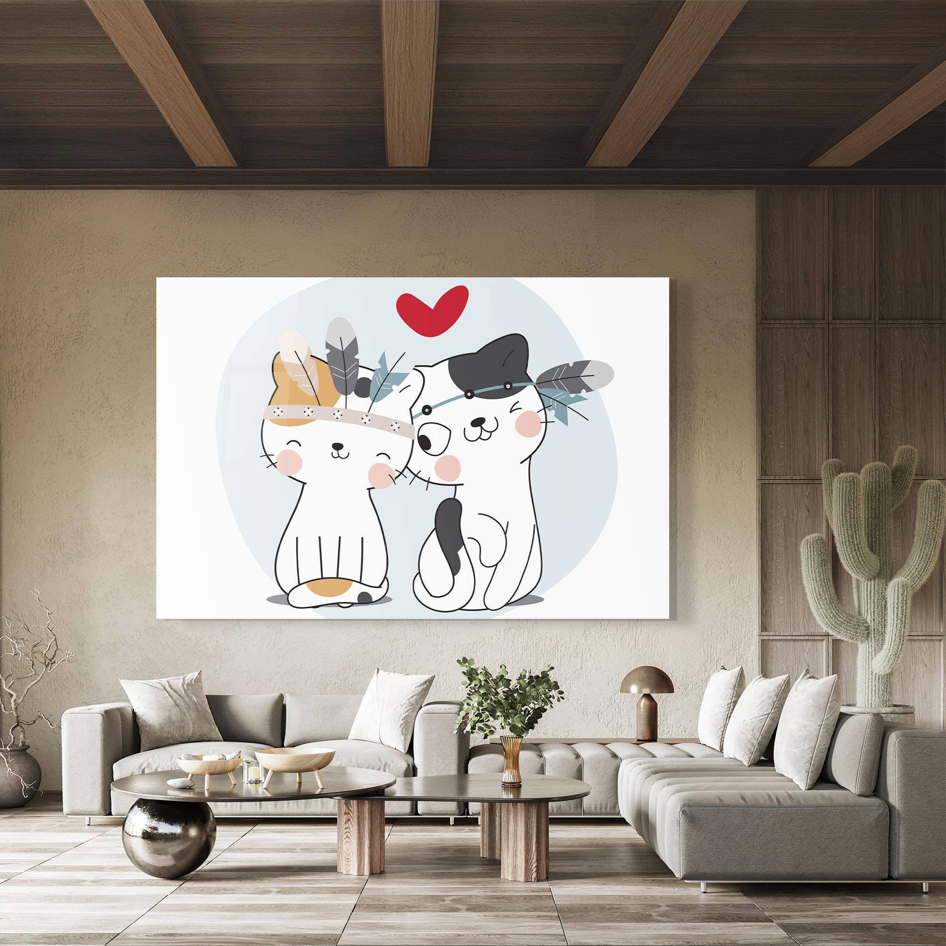 Tablou Sticla Bff Cats mockup 8