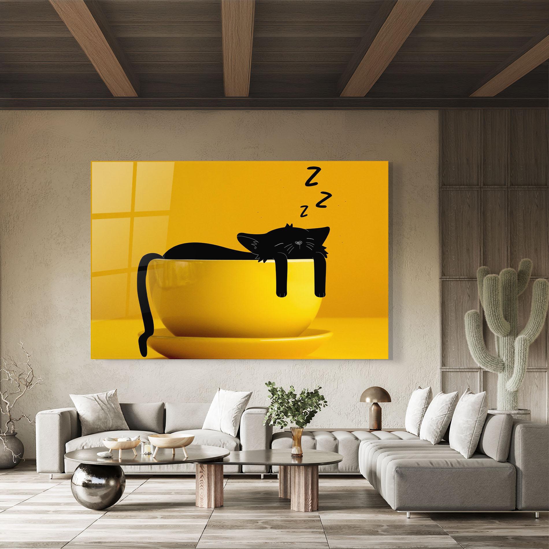 Tablou Sticla Cat In A Cup mockup 8