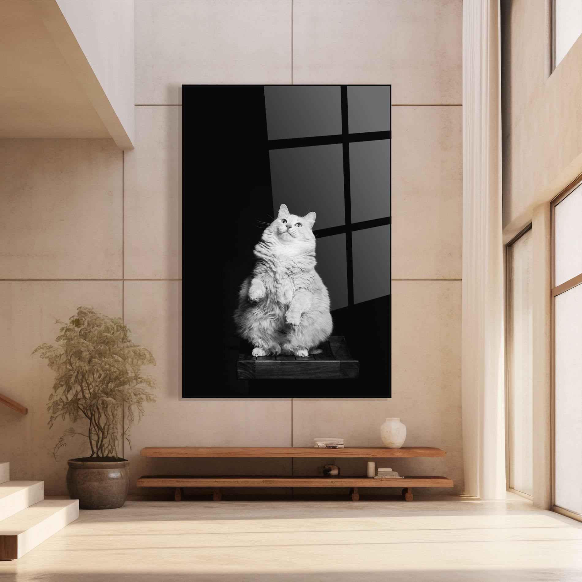 Tablou Sticla Big Fluffy Cat mockup 8