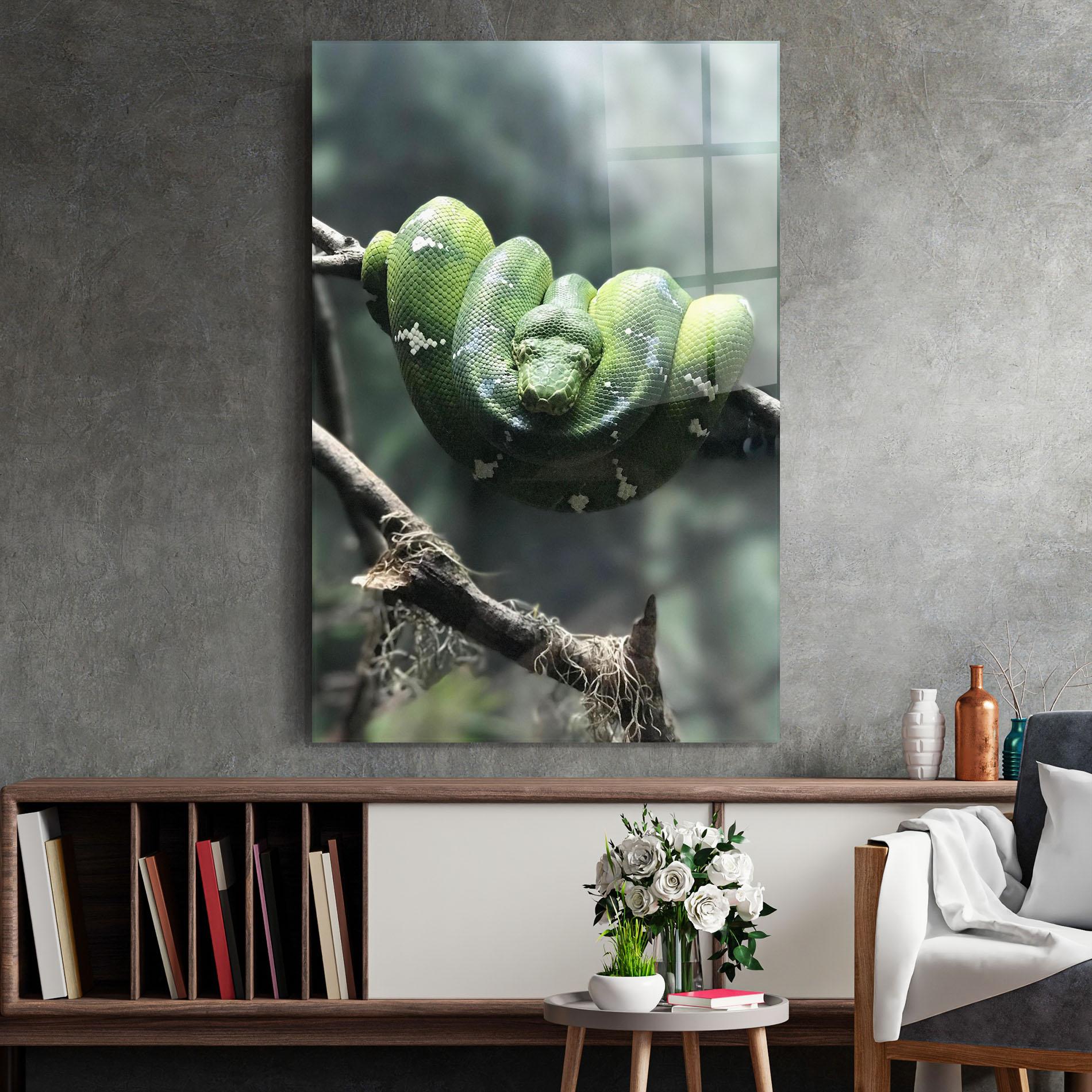 Tablou Sticla Sleepy Snake mockup 2