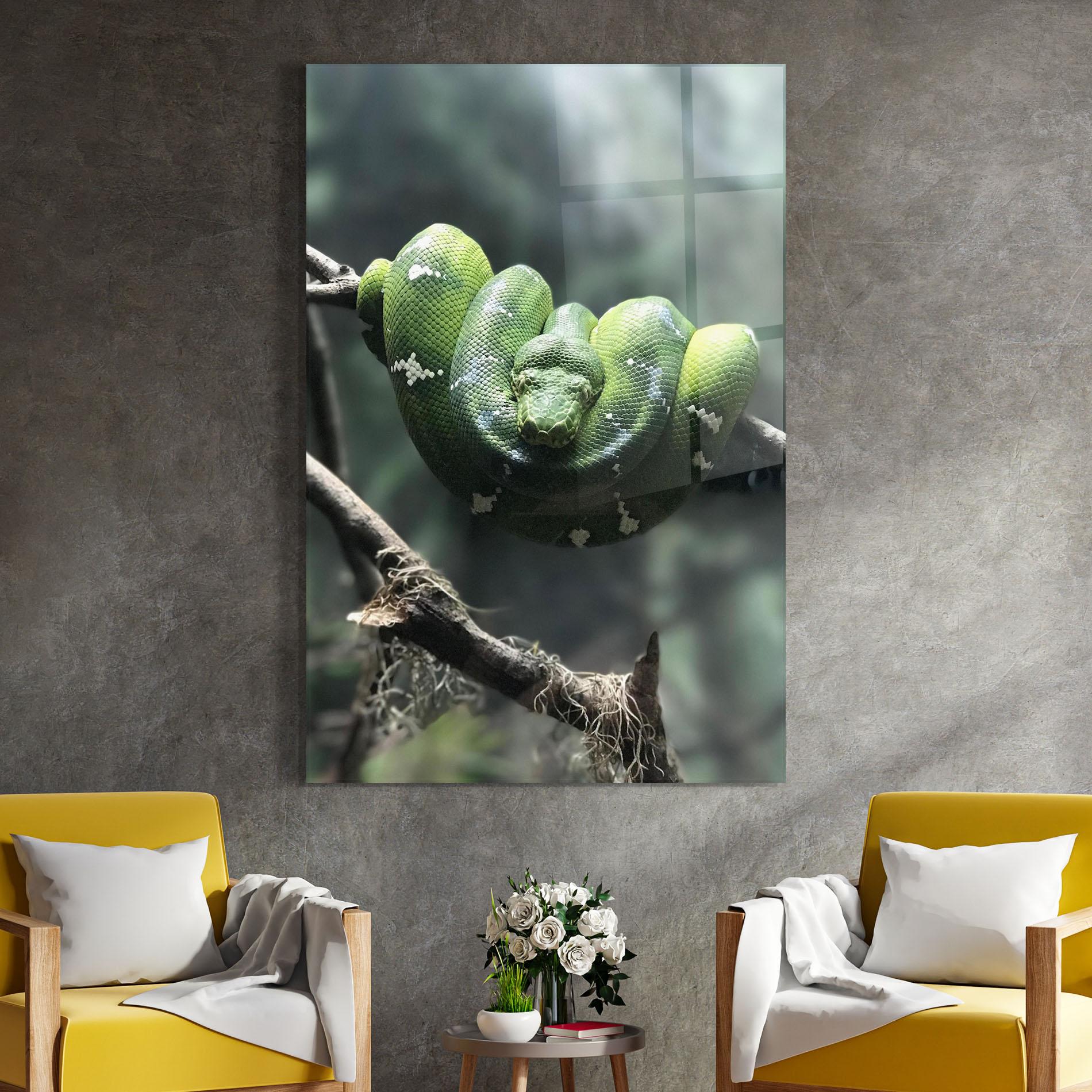 Tablou Sticla Sleepy Snake mockup 4