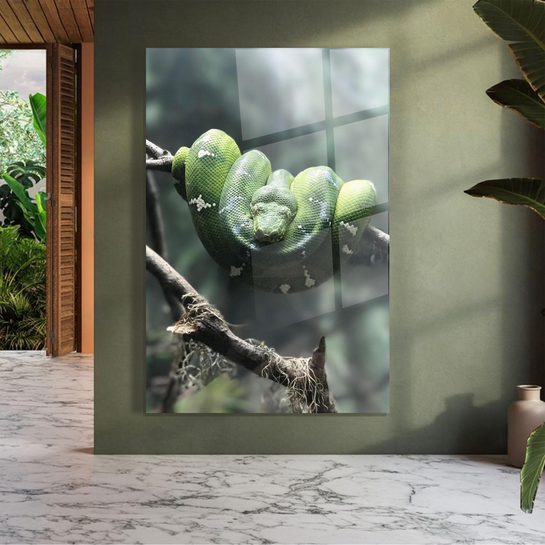 Tablou Sticla Sleepy Snake mockup 7