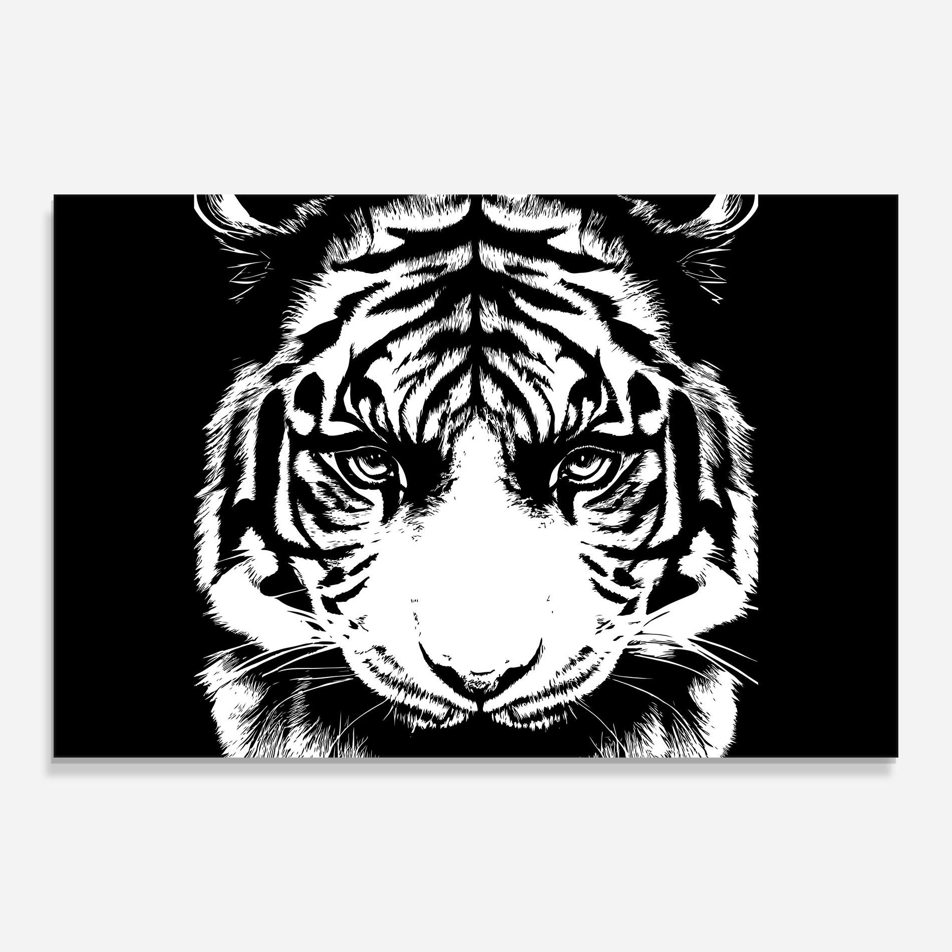 Tablou Sticla Big Eyes Tiger mockup 0