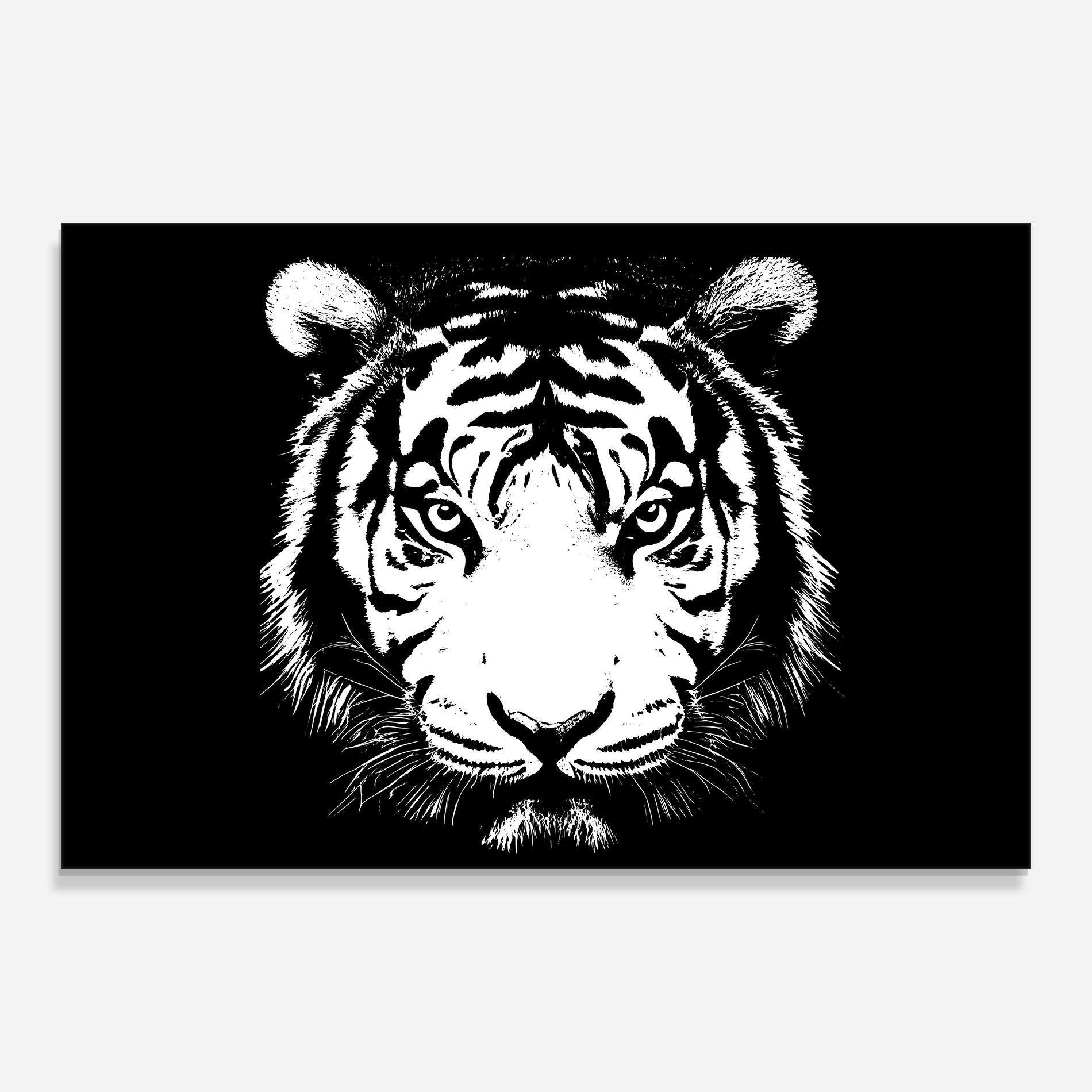 Tablou Sticla White Head Tiger mockup 0