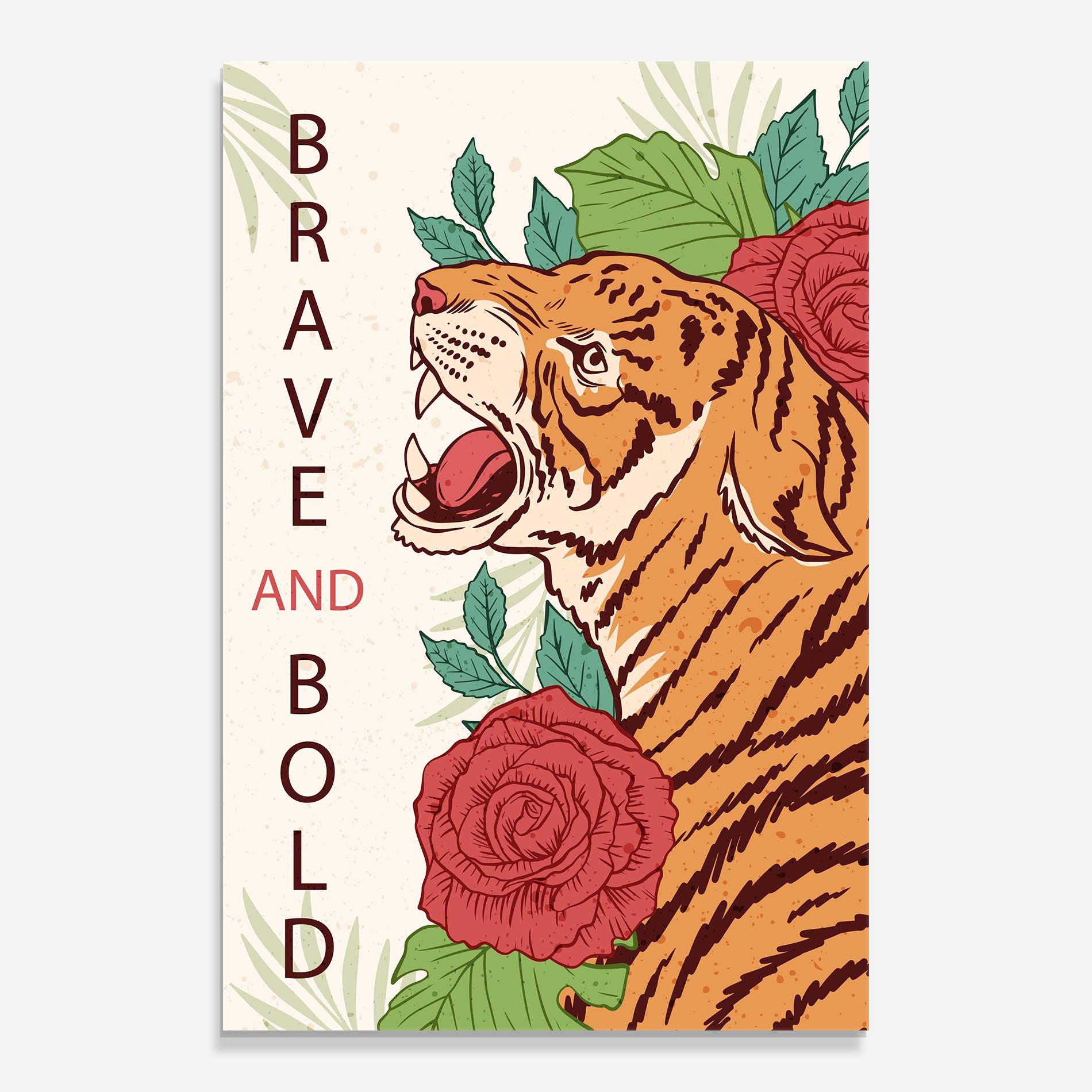 Tablou Sticla Brave Tiger mockup 0