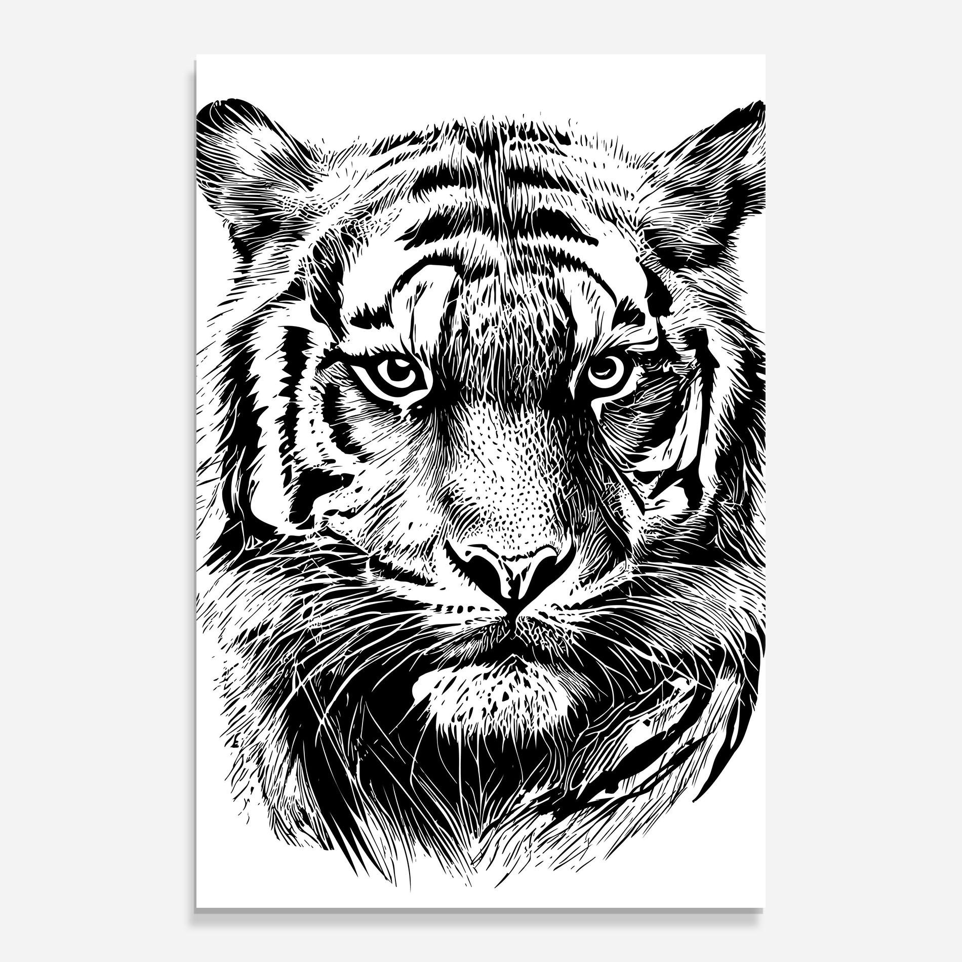 Tablou Sticla Pretty Tiger Head mockup 0