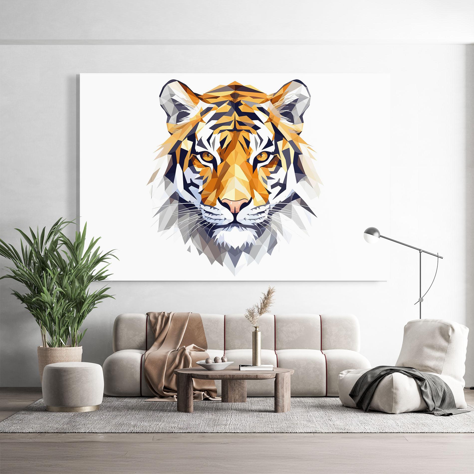 Tablou Sticla Beautifu Tiger Portrait mockup 9