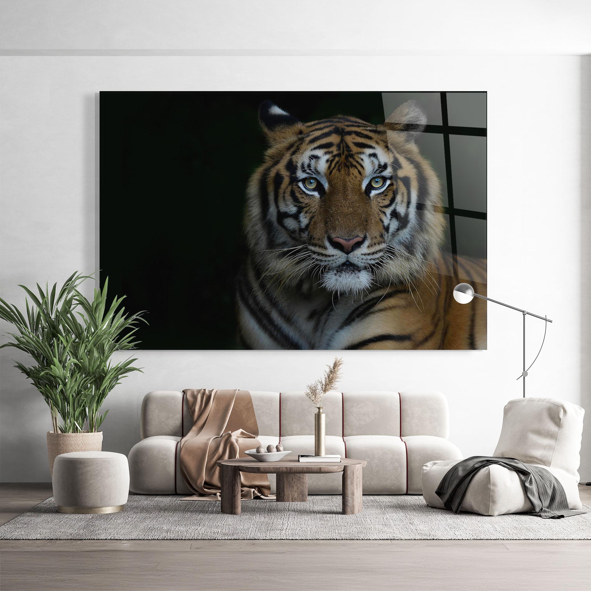 Tablou Sticla Close Up Tiger mockup 9