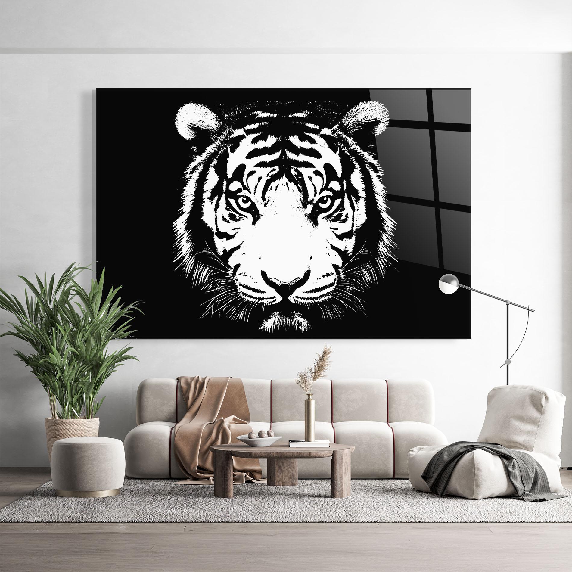 Tablou Sticla White Head Tiger mockup 9