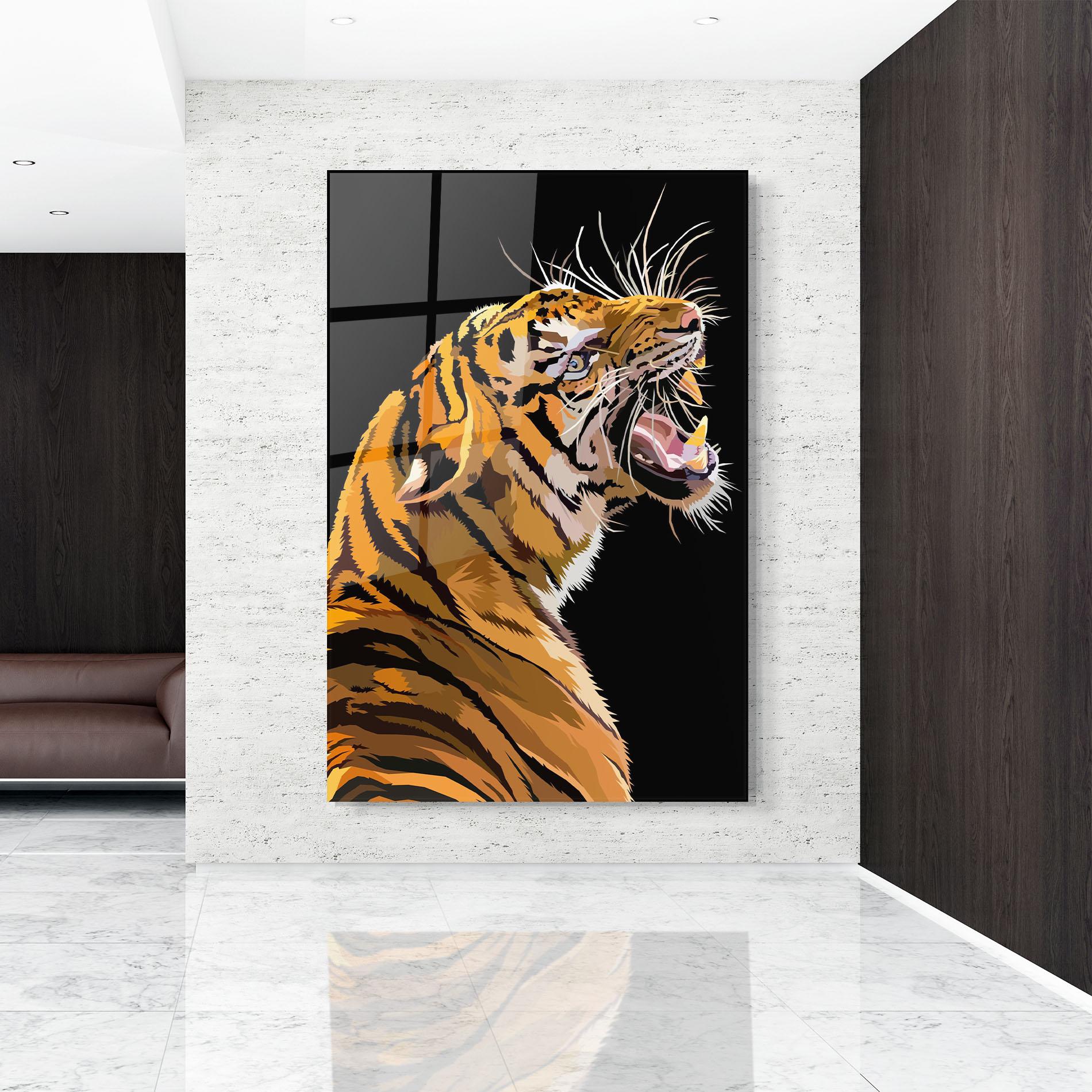 Tablou Sticla Angry Tiger mockup 9