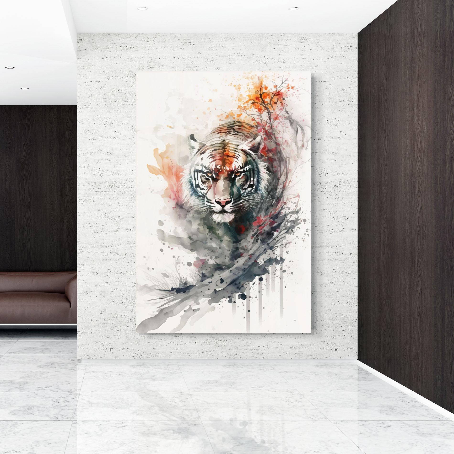 Tablou Sticla Beautiful Tiger Art mockup 9