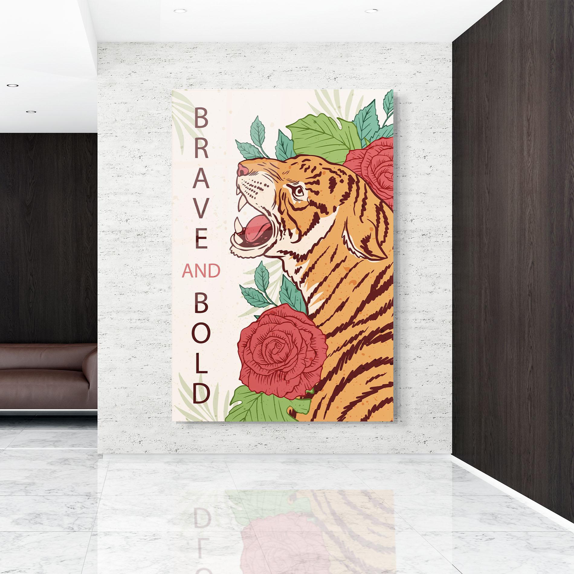Tablou Sticla Brave Tiger mockup 9
