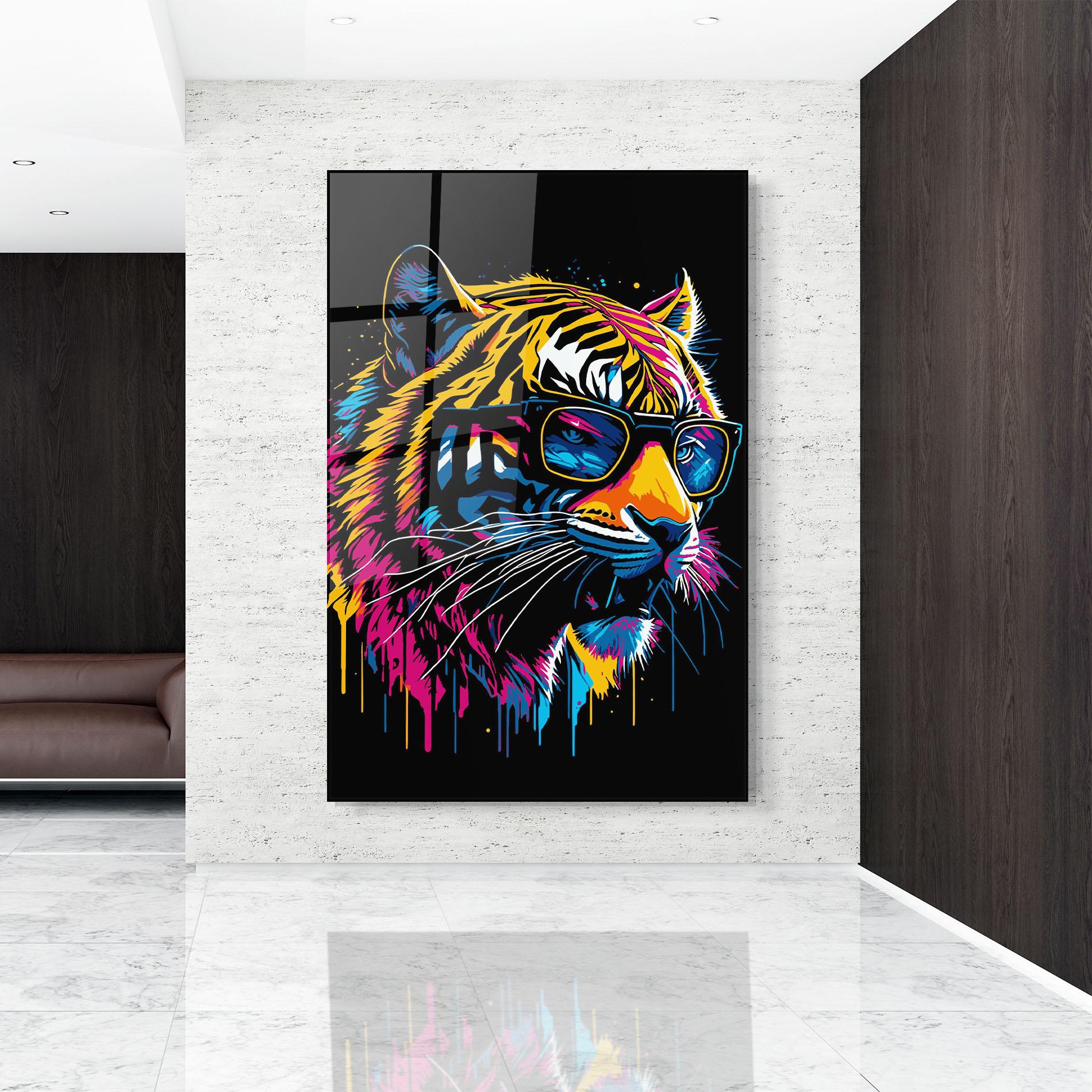 Tablou Sticla Cool Tiger mockup 9