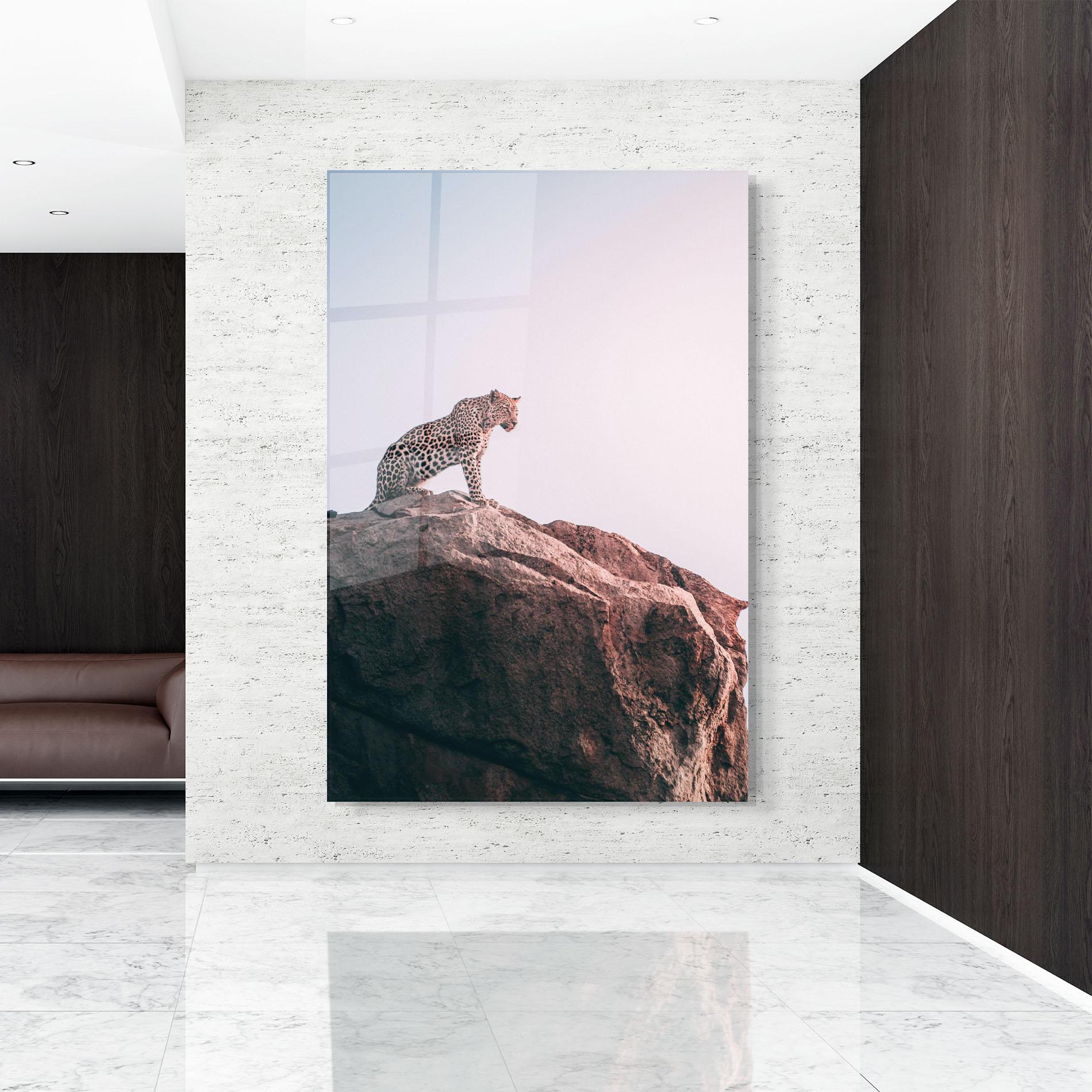 Tablou Sticla Mountain Leopard mockup 9