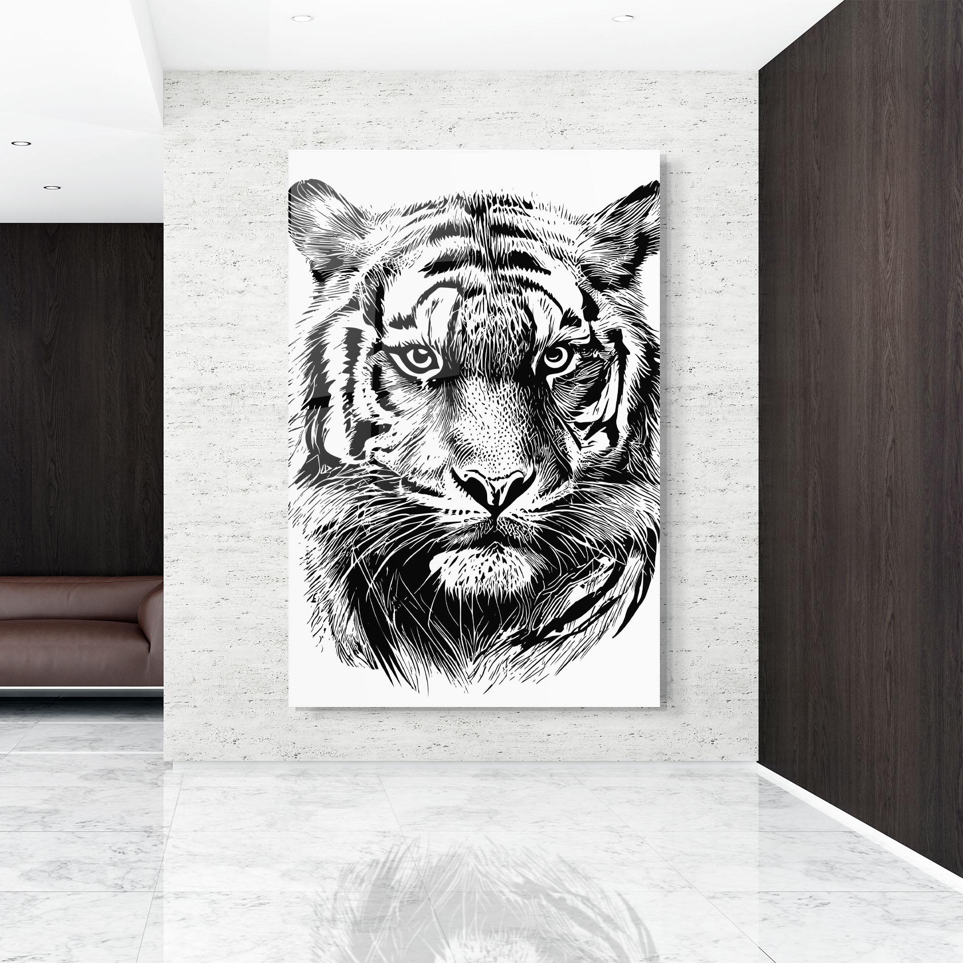 Tablou Sticla Pretty Tiger Head mockup 9