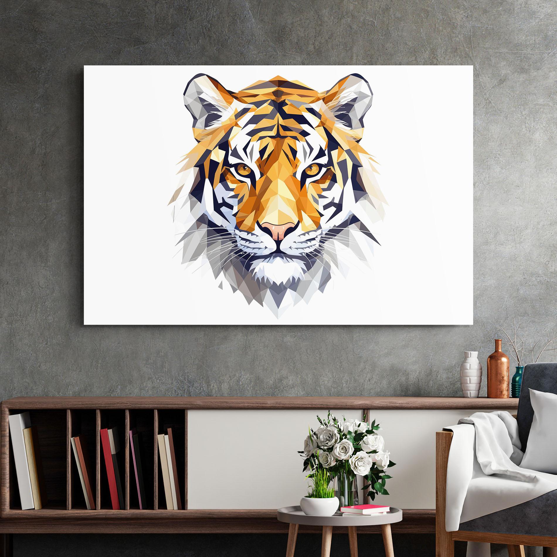 Tablou Sticla Beautifu Tiger Portrait mockup 2