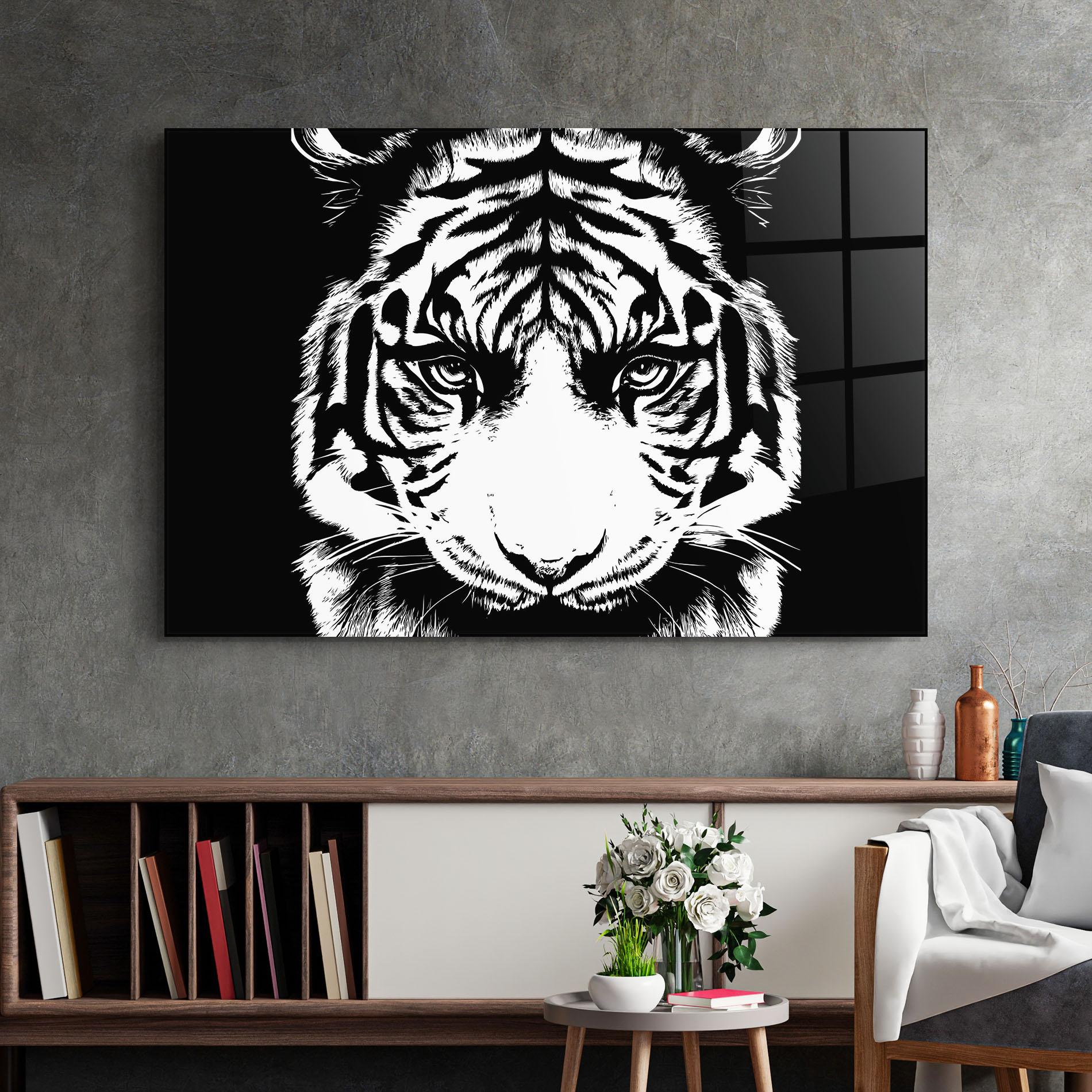 Tablou Sticla Big Eyes Tiger mockup 2
