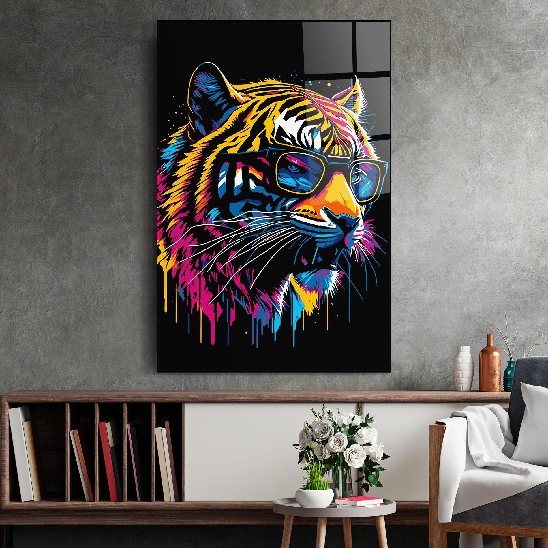 Tablou Sticla Cool Tiger mockup 2