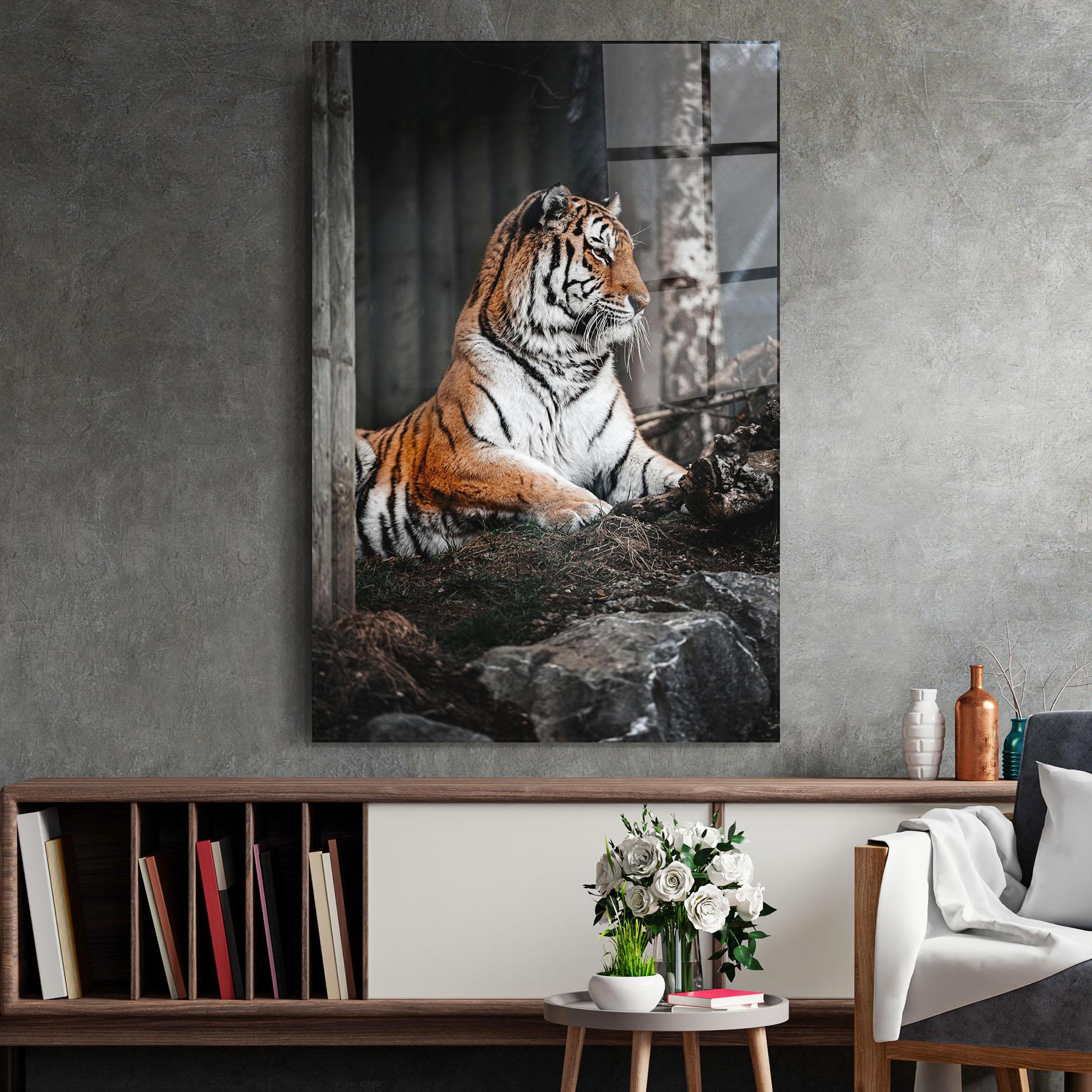 Tablou Sticla Forest Tiger mockup 2