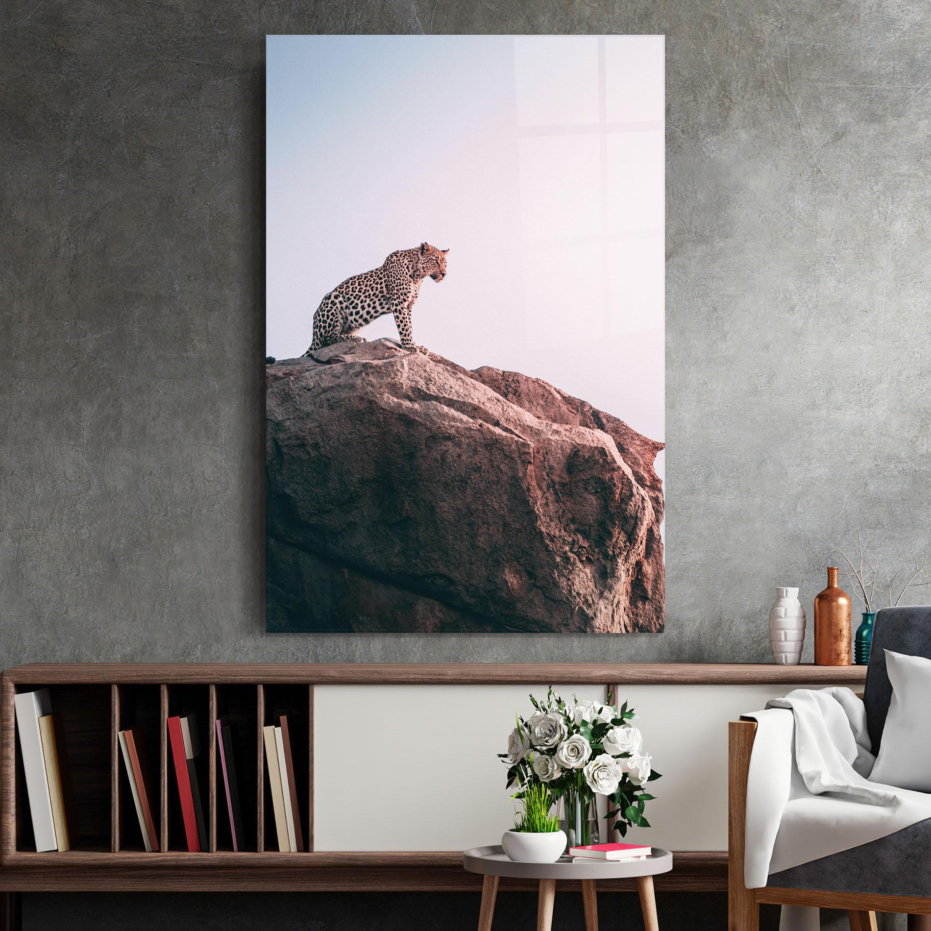Tablou Sticla Mountain Leopard mockup 2