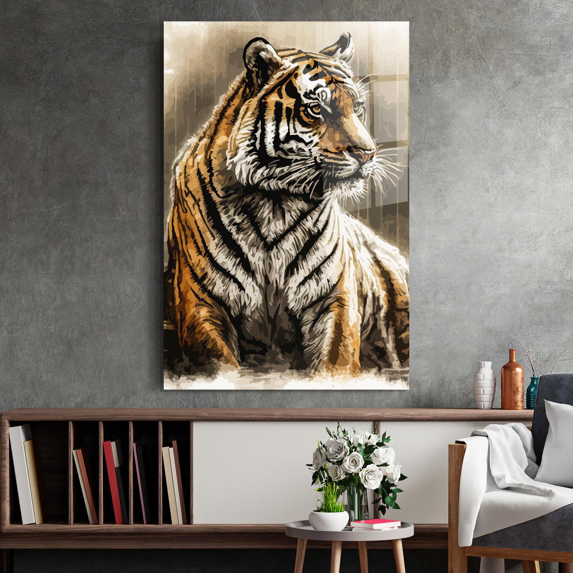Tablou Sticla Rain Tiger mockup 2