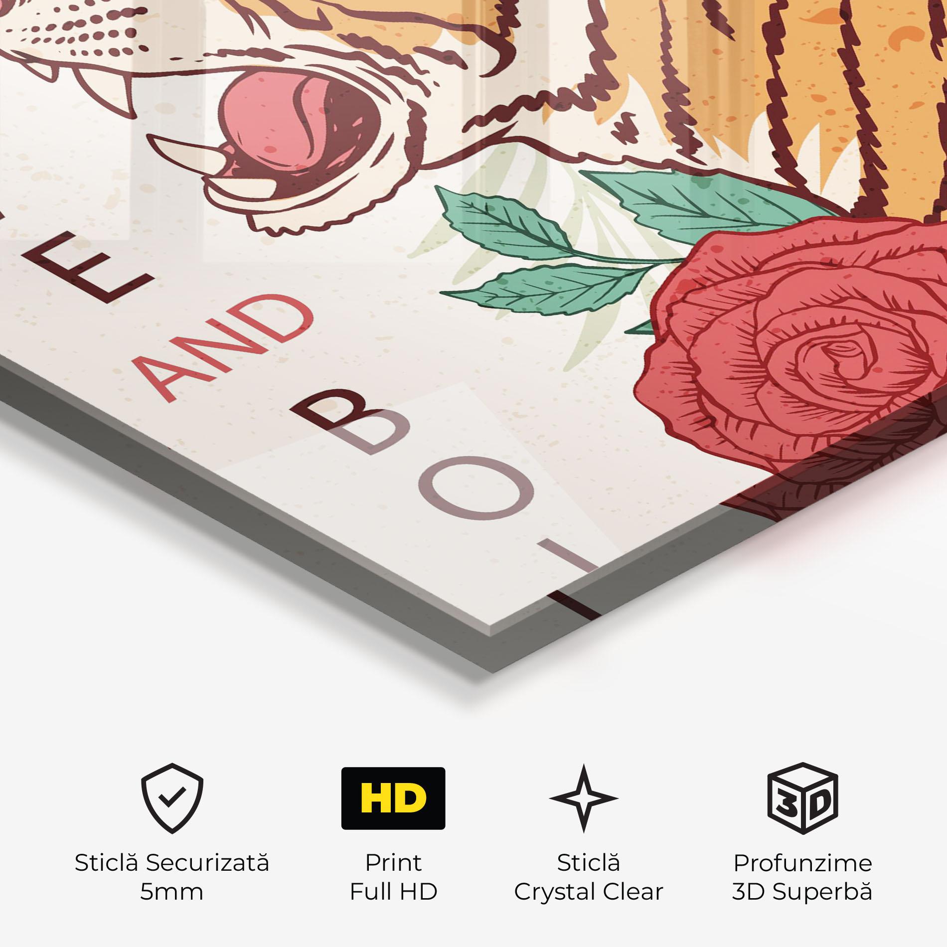 Tablou Sticla Brave Tiger mockup 3