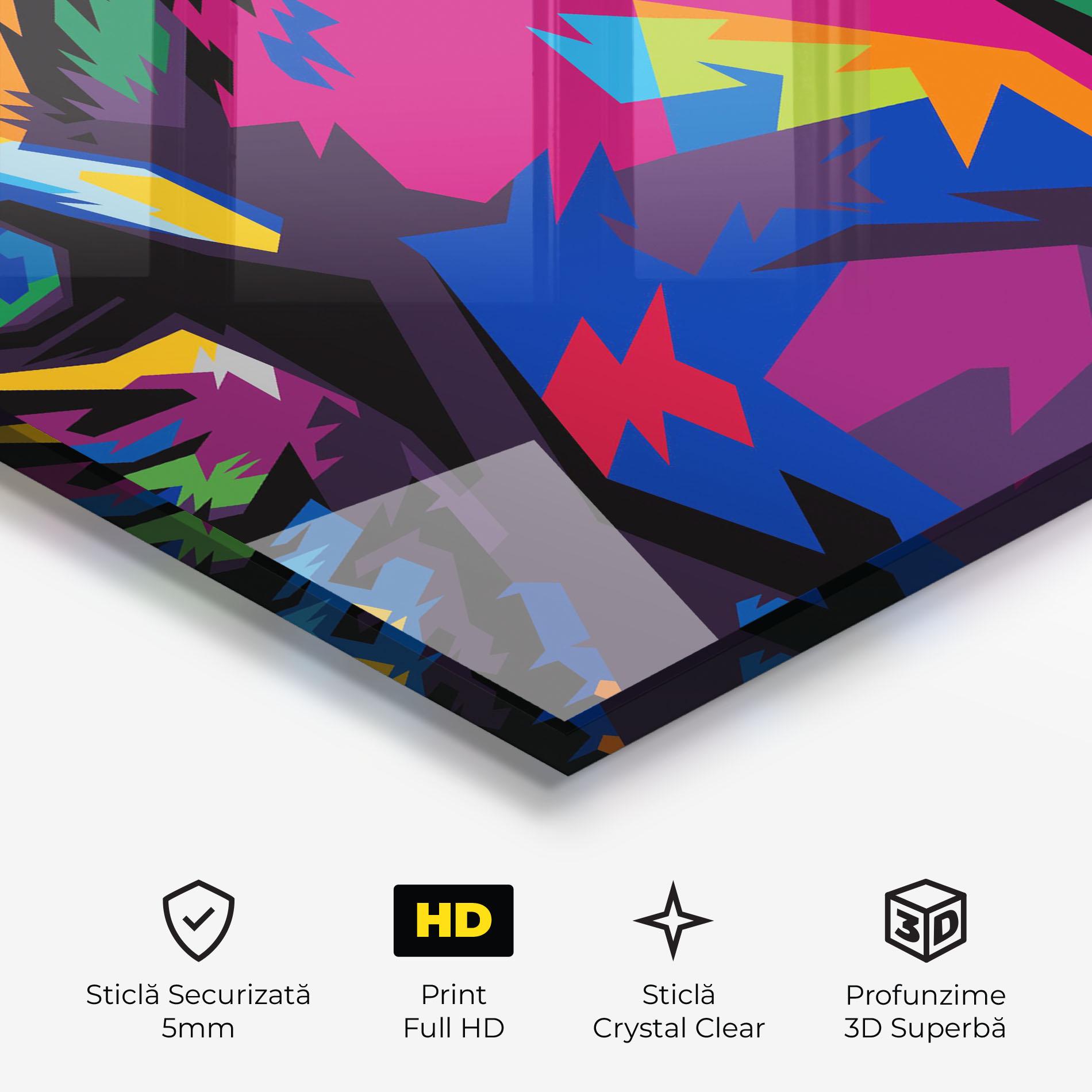 Tablou Sticla Colourul Tiger Eyes mockup 3