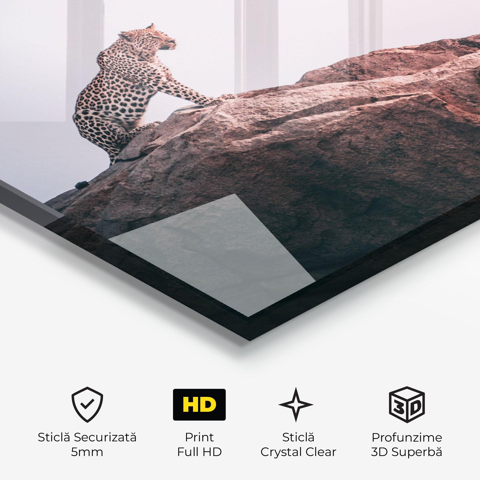 Tablou Sticla Mountain Leopard mockup 3