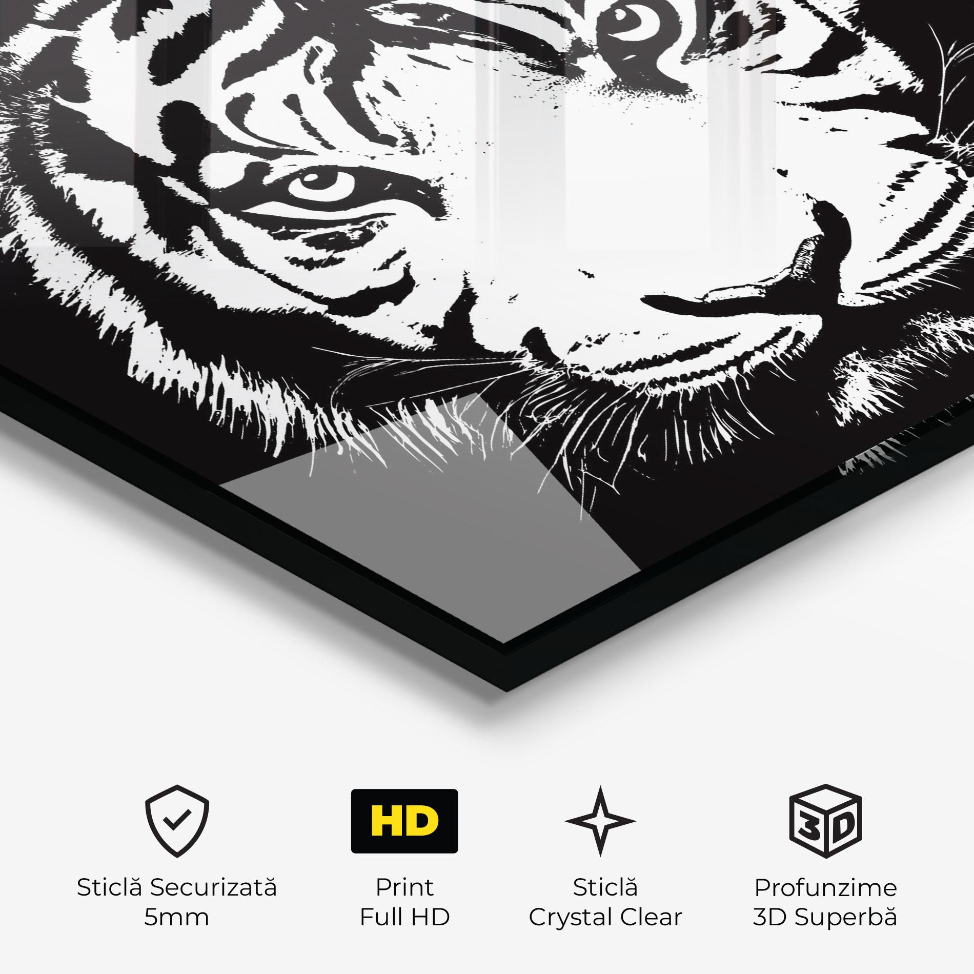 Tablou Sticla White Head Tiger mockup 3