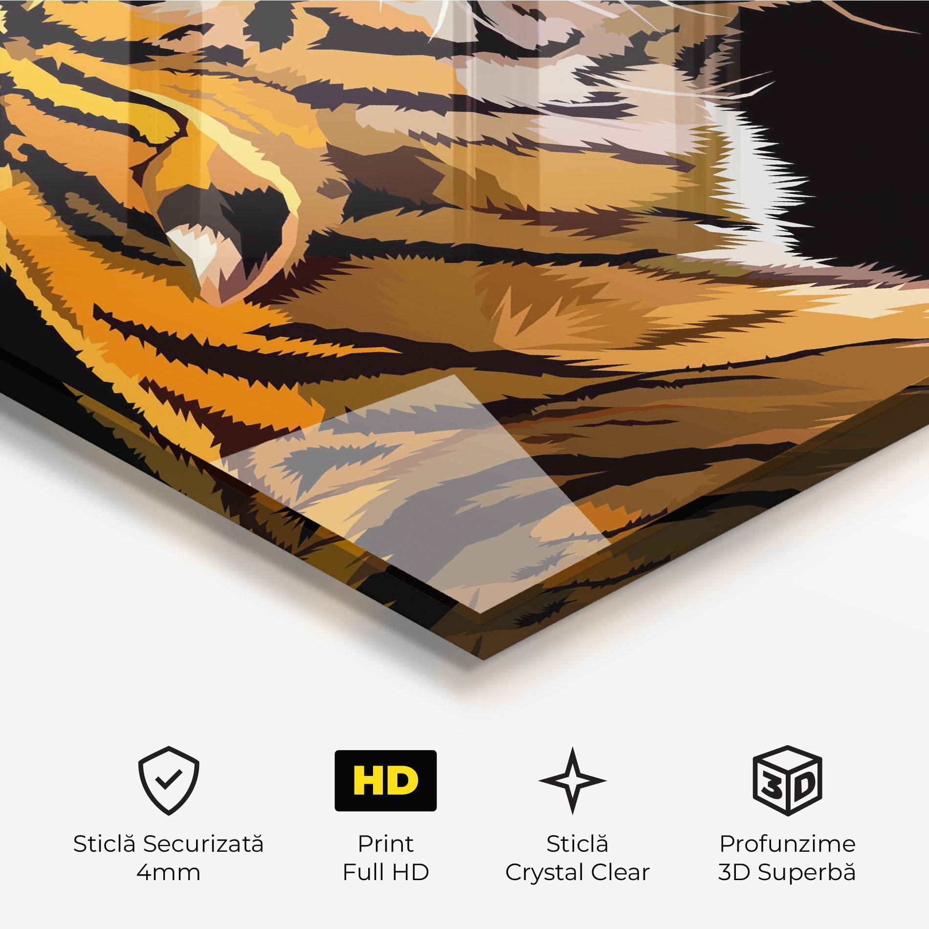 Tablou Sticla Angry Tiger mockup 3