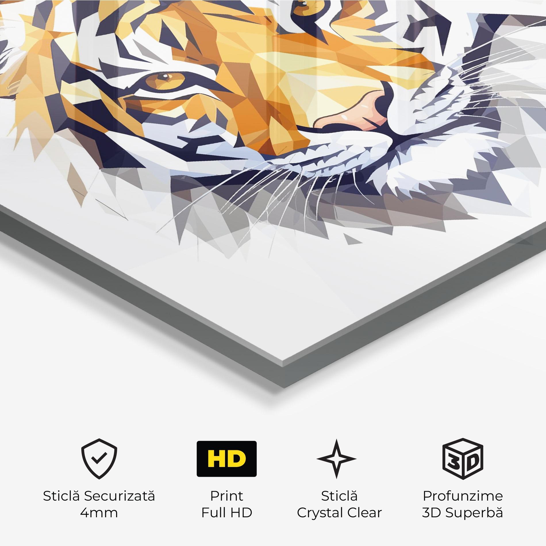 Tablou Sticla Beautifu Tiger Portrait mockup 3