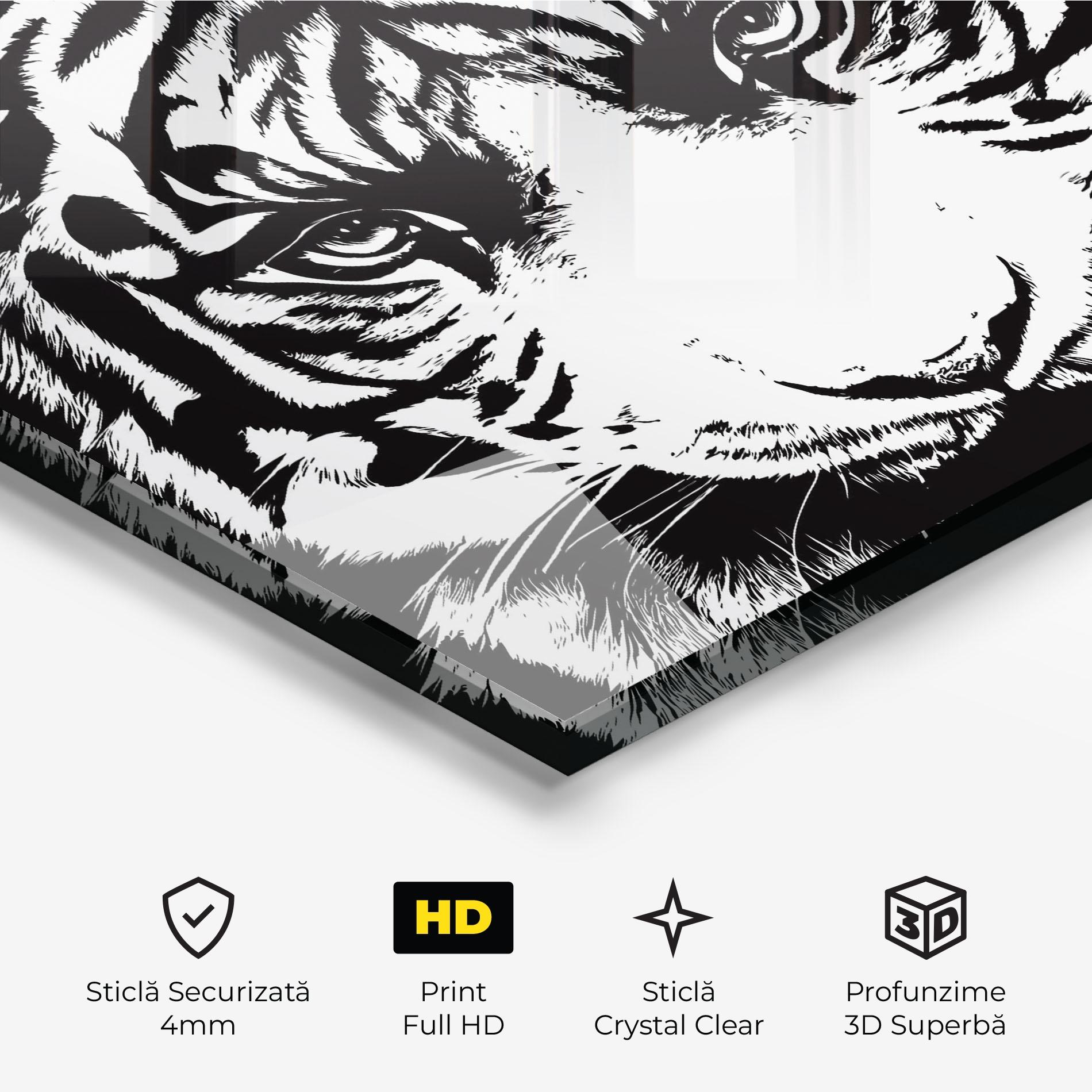 Tablou Sticla Big Eyes Tiger mockup 3