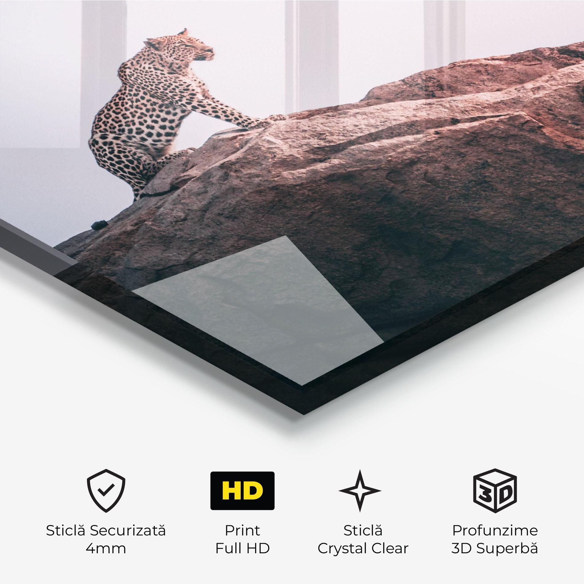 Tablou Sticla Mountain Leopard mockup 3