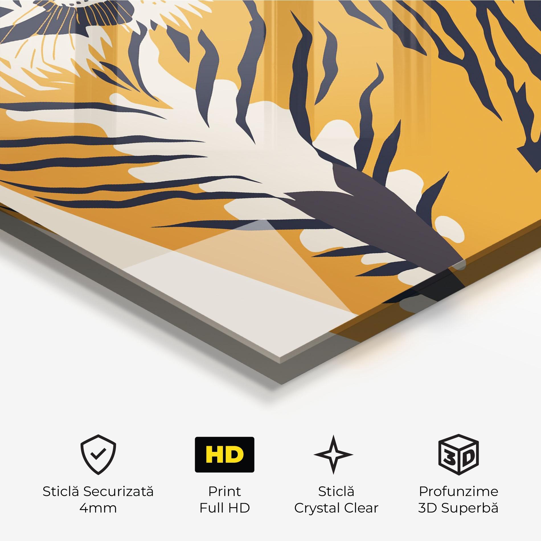 Tablou Sticla Orange Tiger mockup 3