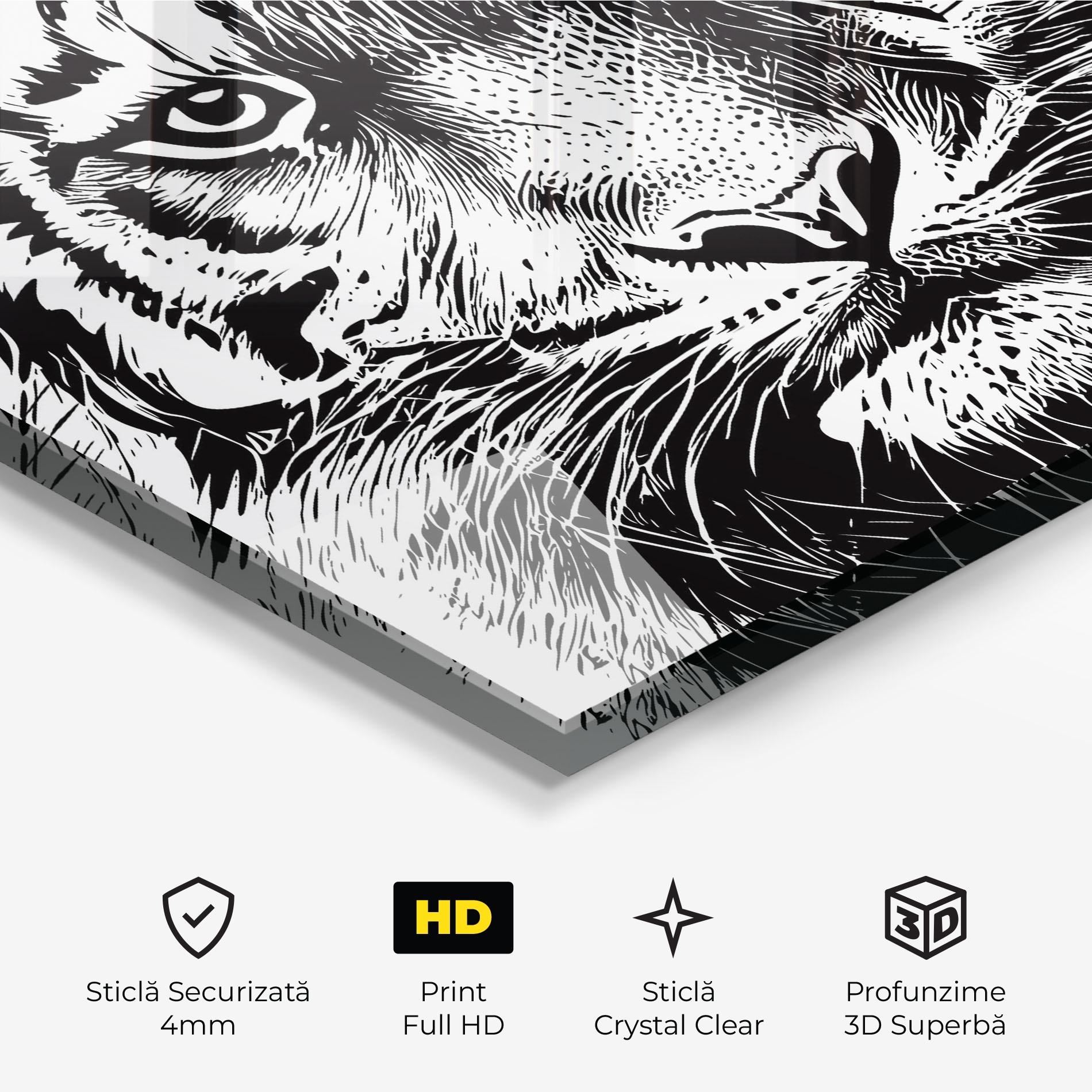 Tablou Sticla Pretty Tiger Head mockup 3