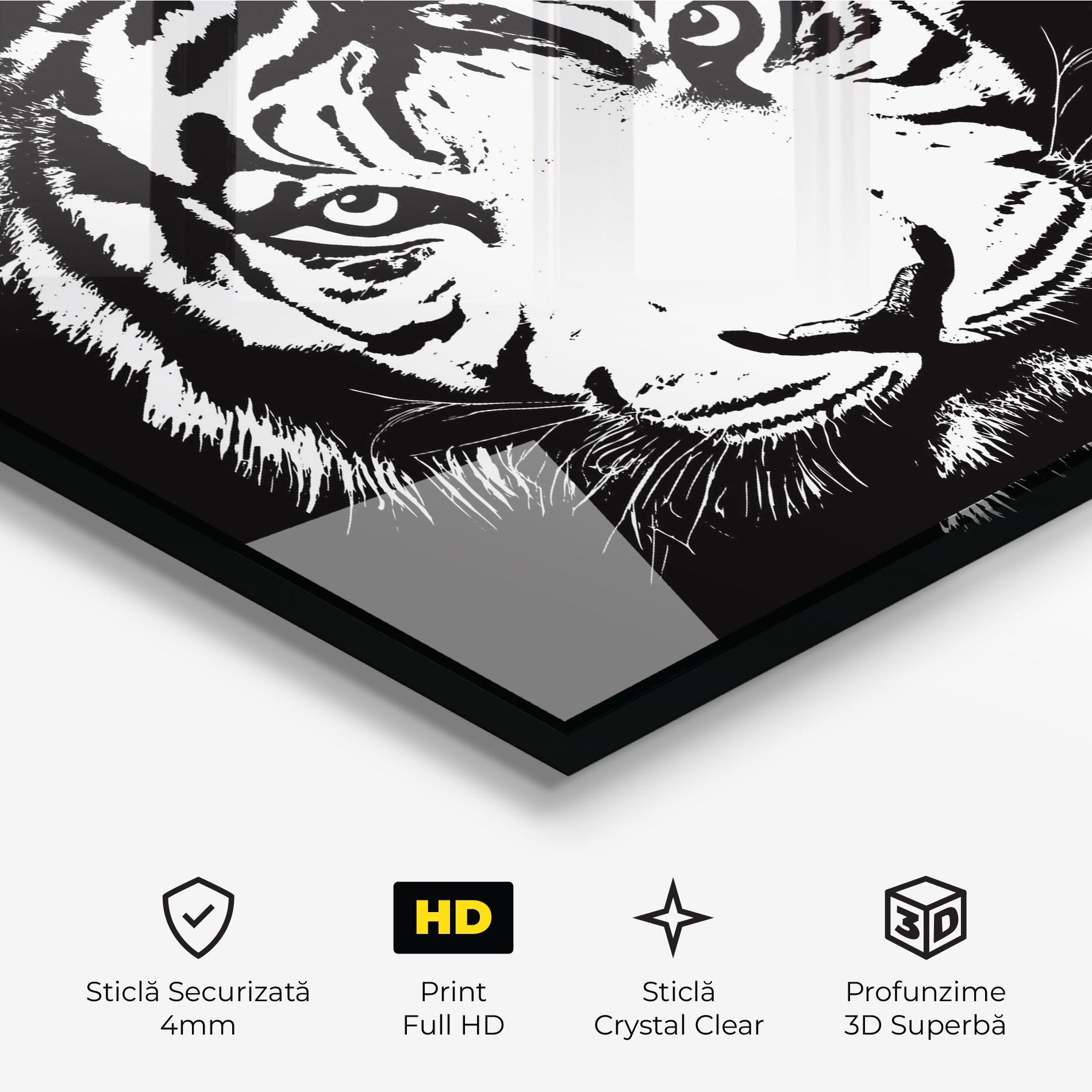 Tablou Sticla White Head Tiger mockup 3