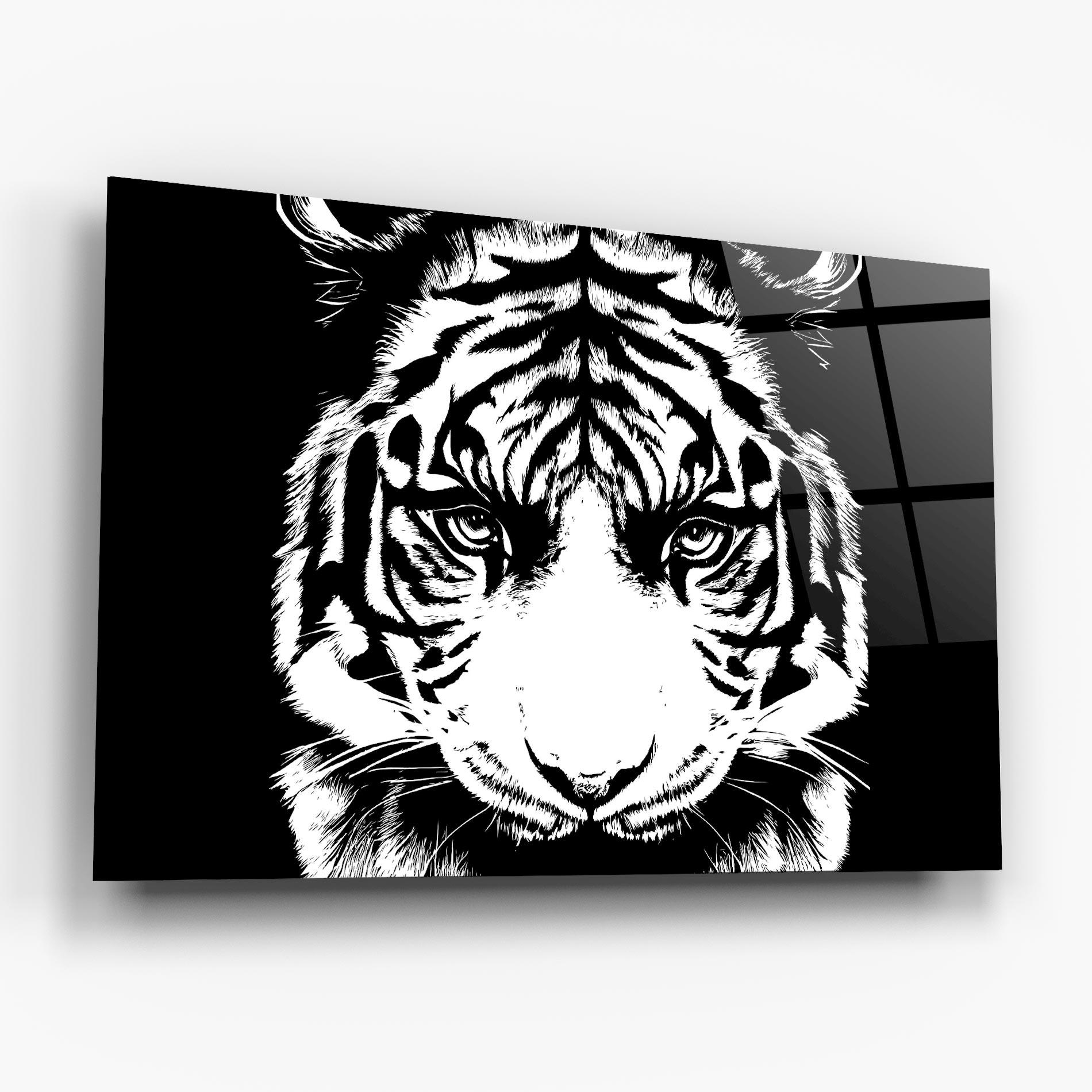 Tablou Sticla Big Eyes Tiger mockup 6