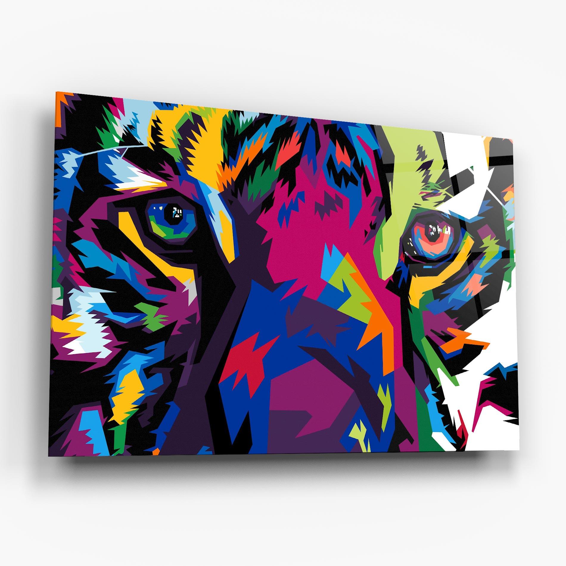 Tablou Sticla Colourul Tiger Eyes mockup 6