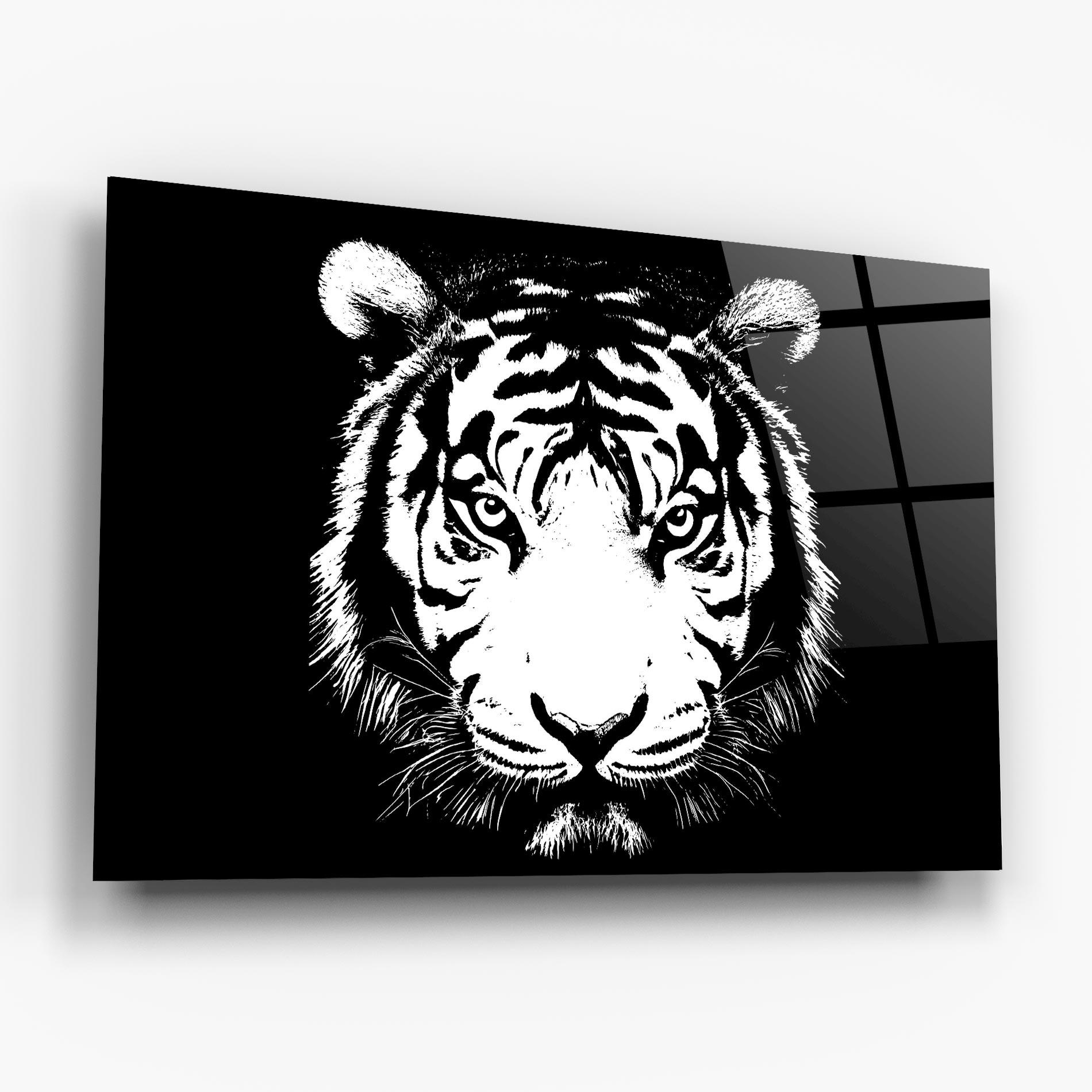 Tablou Sticla White Head Tiger mockup 6