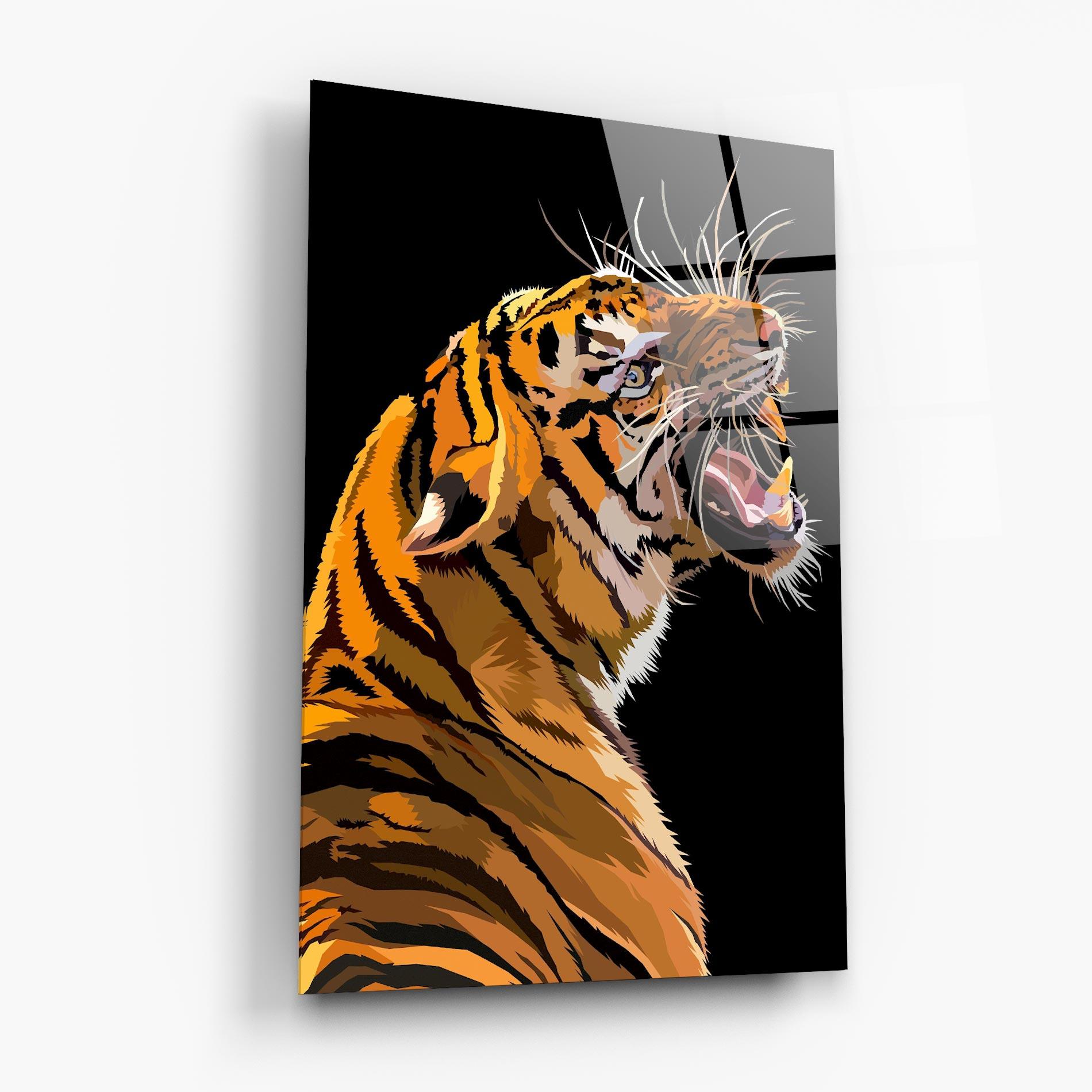 Tablou Sticla Angry Tiger mockup 6