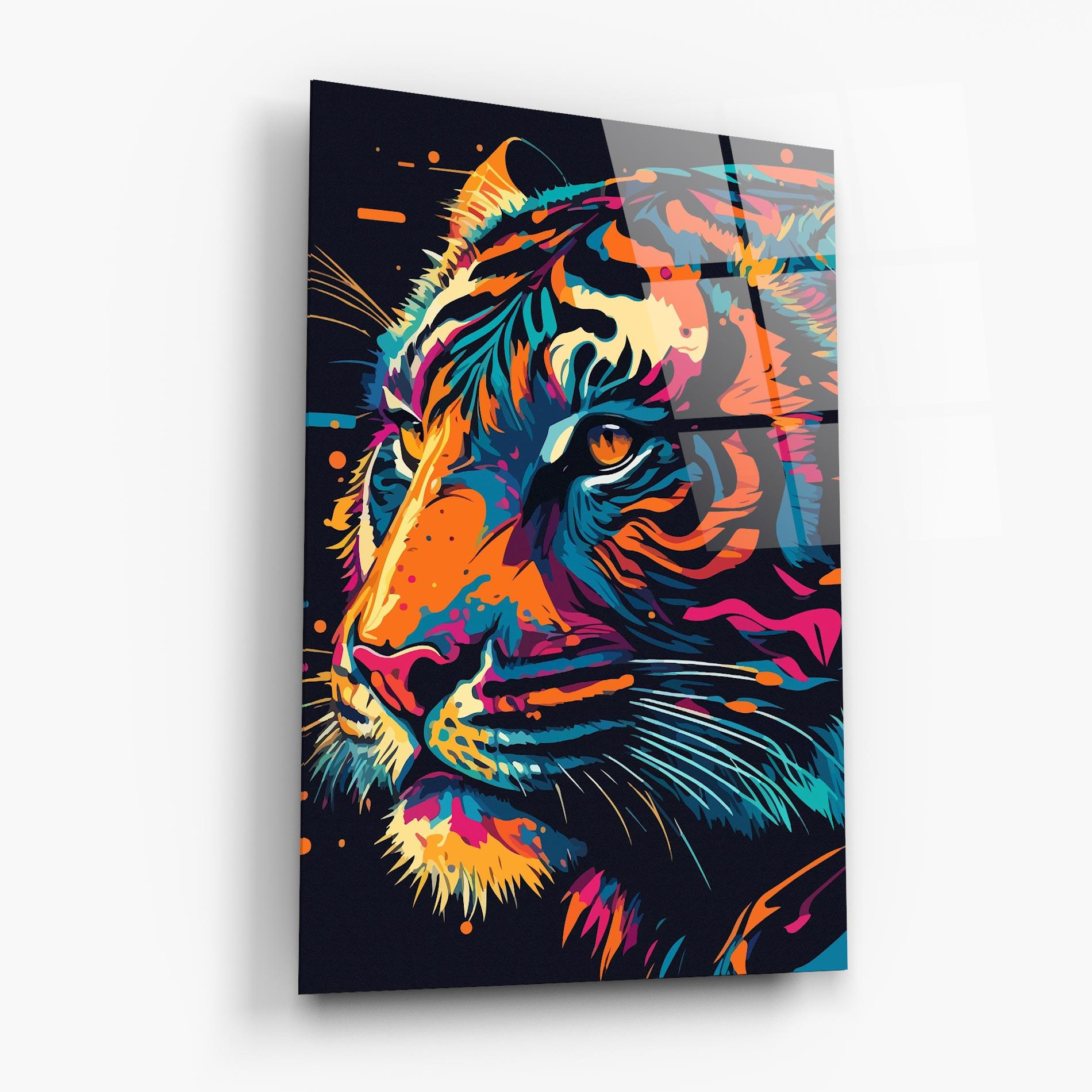 Tablou Sticla Colorful Tiger mockup 6
