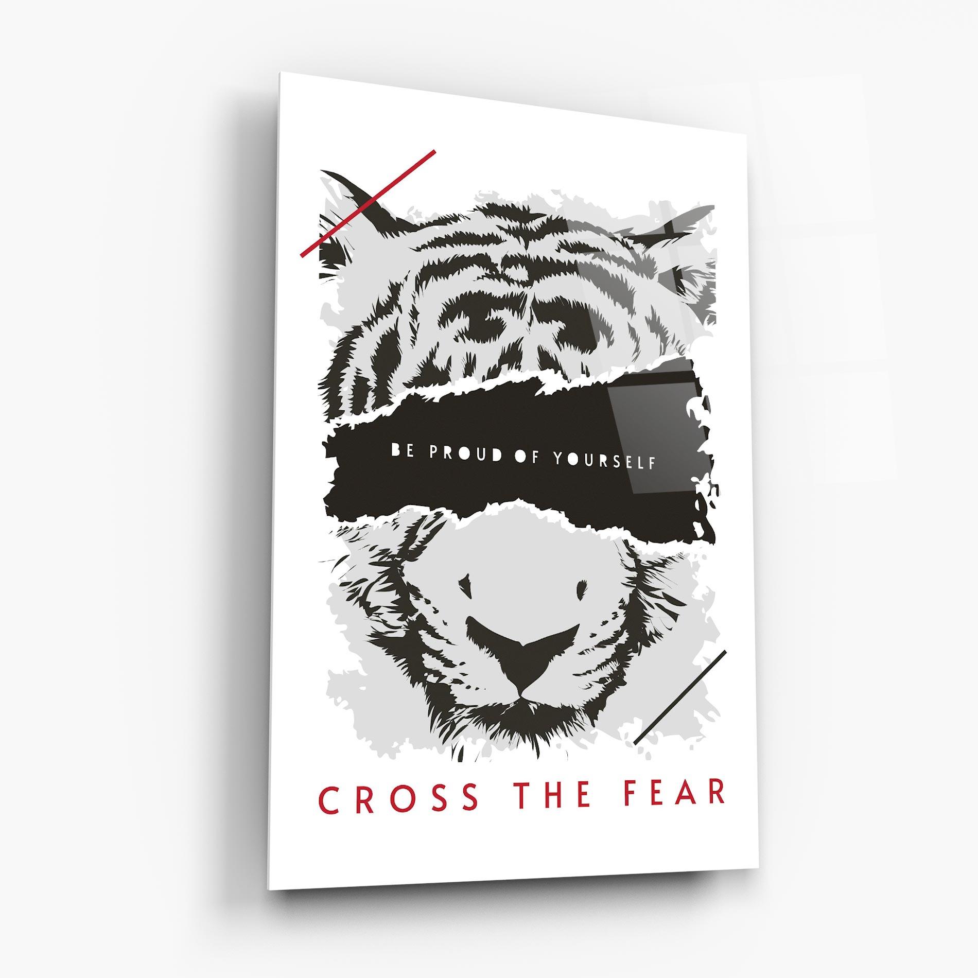 Tablou Sticla Cross The Fear mockup 6