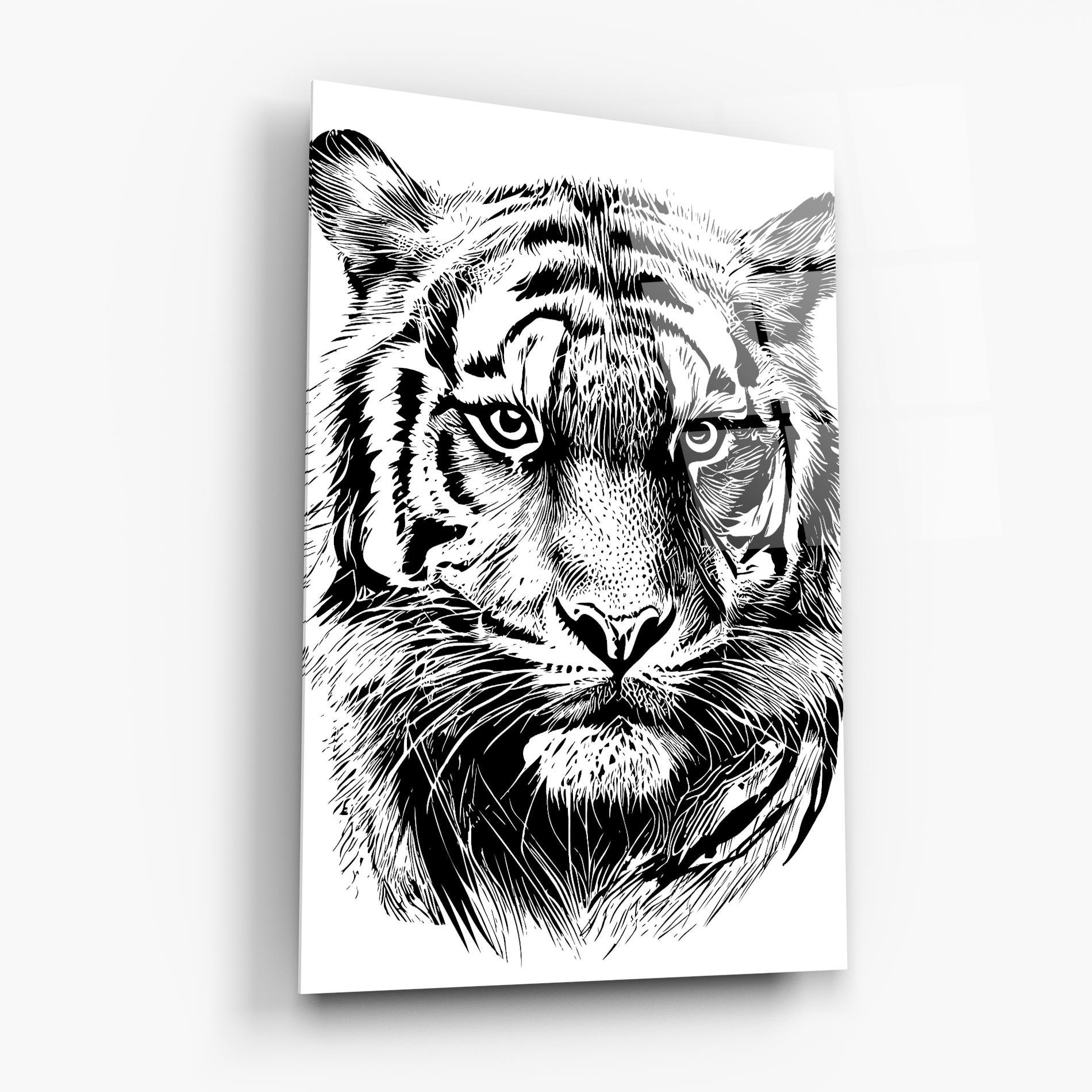 Tablou Sticla Pretty Tiger Head mockup 6