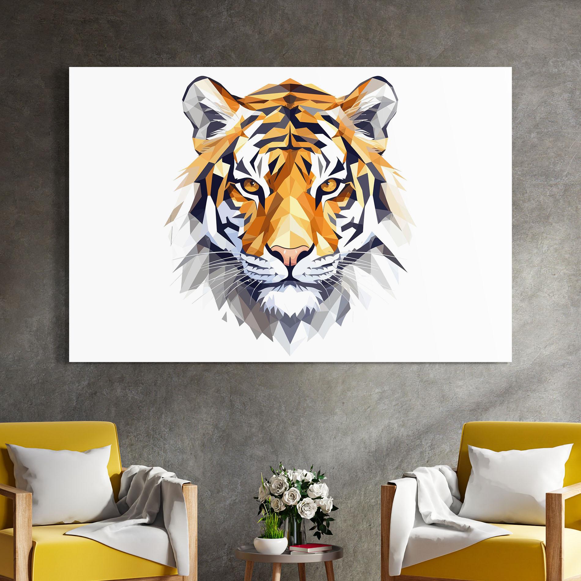 Tablou Sticla Beautifu Tiger Portrait mockup 4