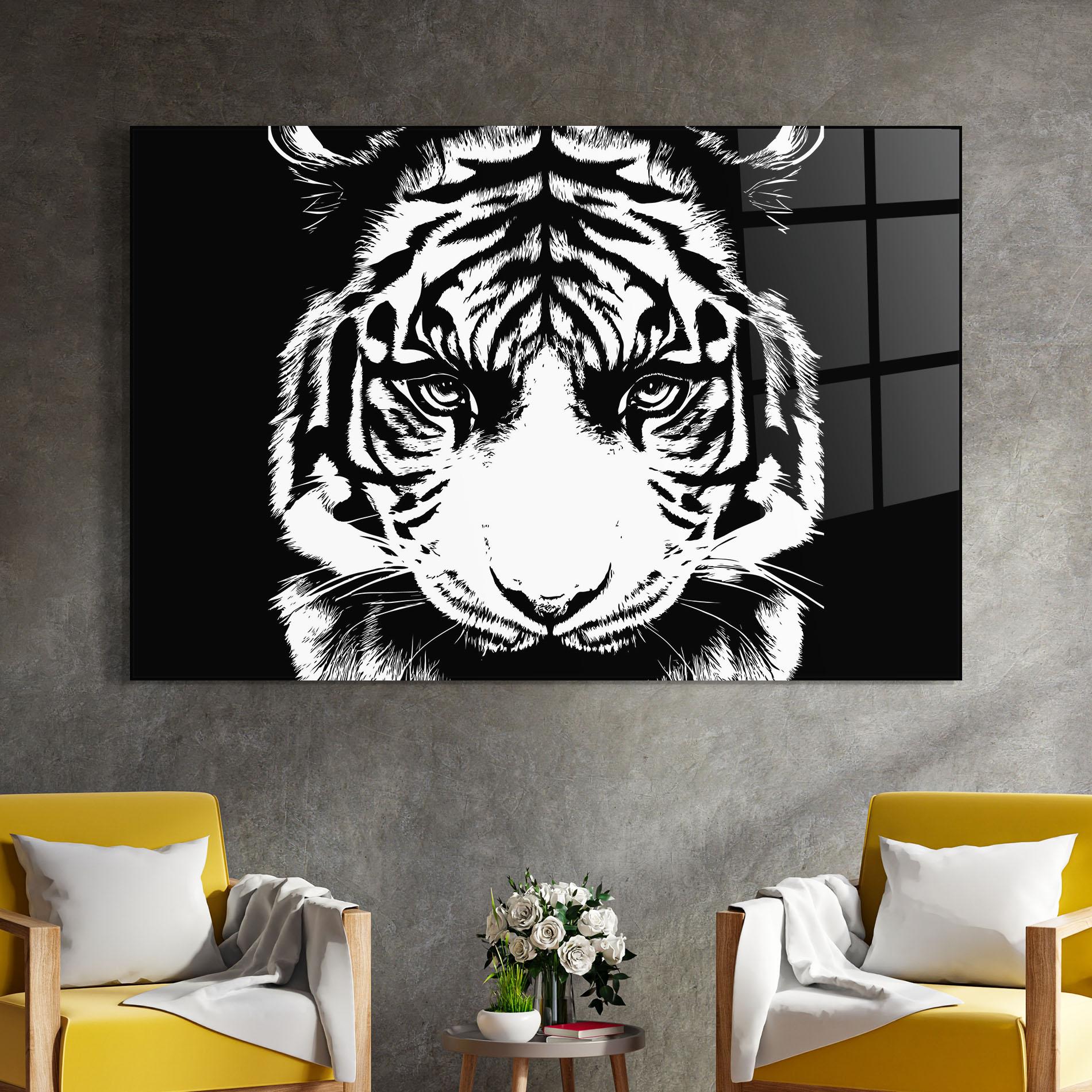 Tablou Sticla Big Eyes Tiger mockup 4