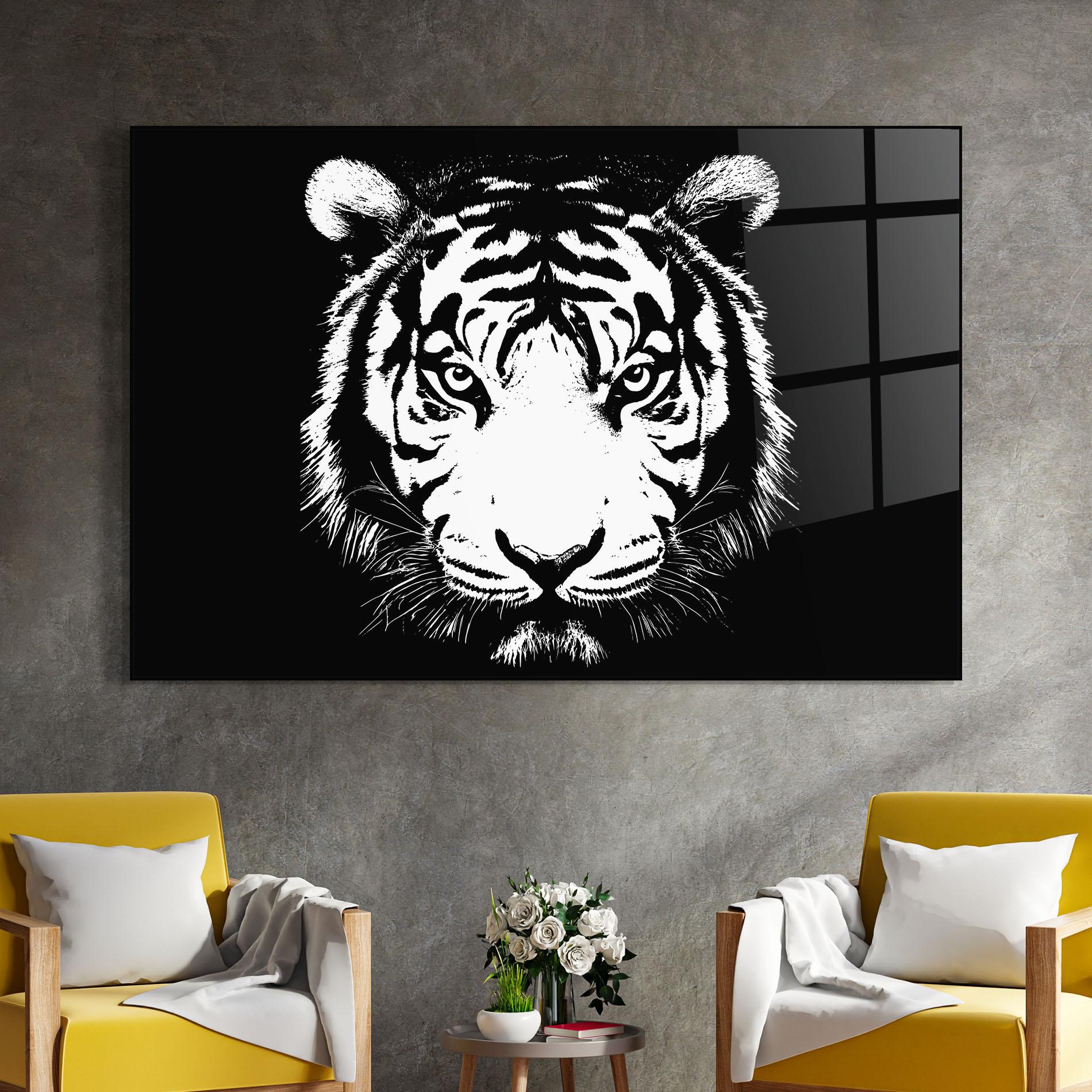 Tablou Sticla White Head Tiger mockup 4