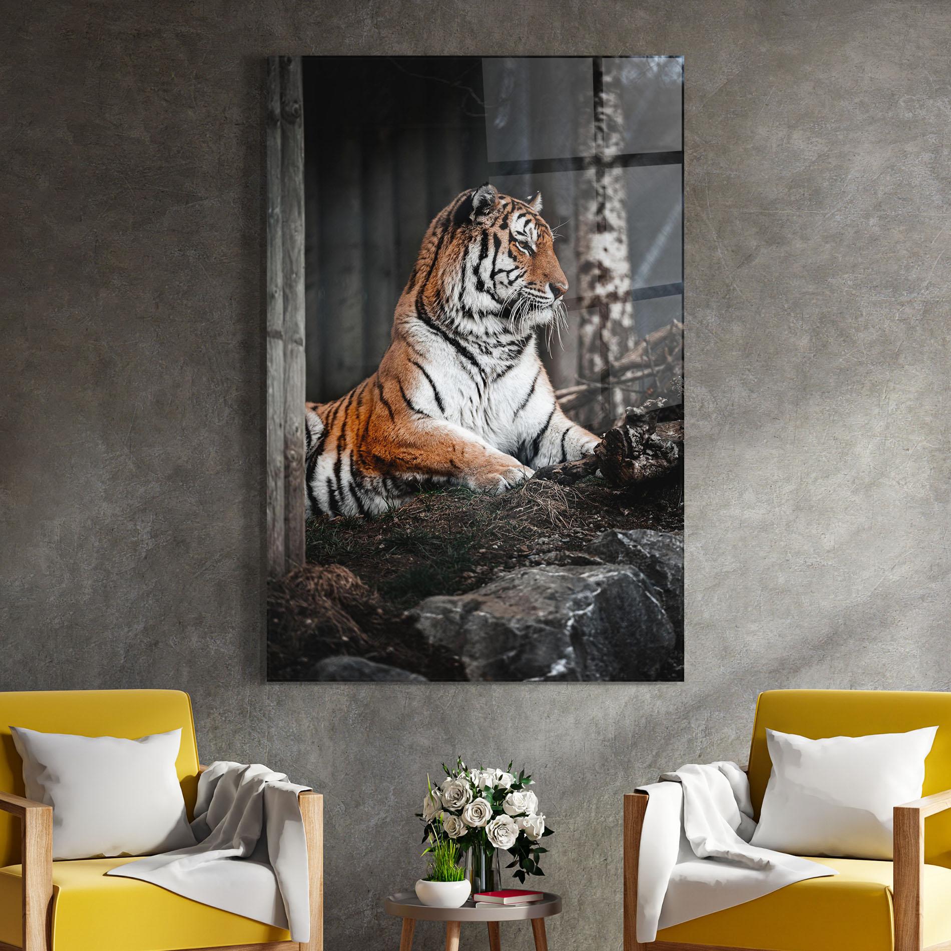 Tablou Sticla Forest Tiger mockup 4